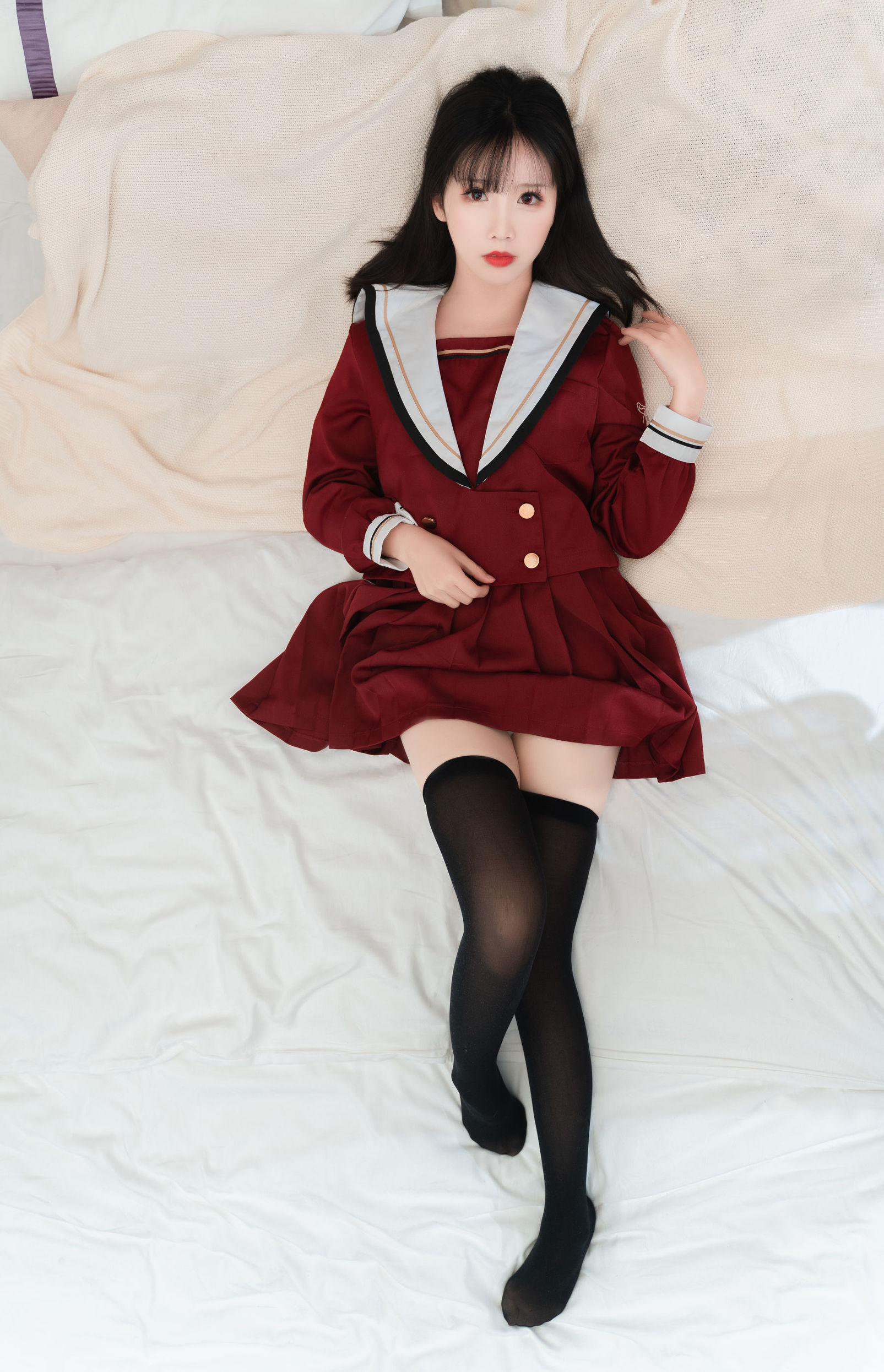 ネット有名人コスプレイヤー] かわいい人気コスプレイヤー メンピンセンエル - 赤いJK