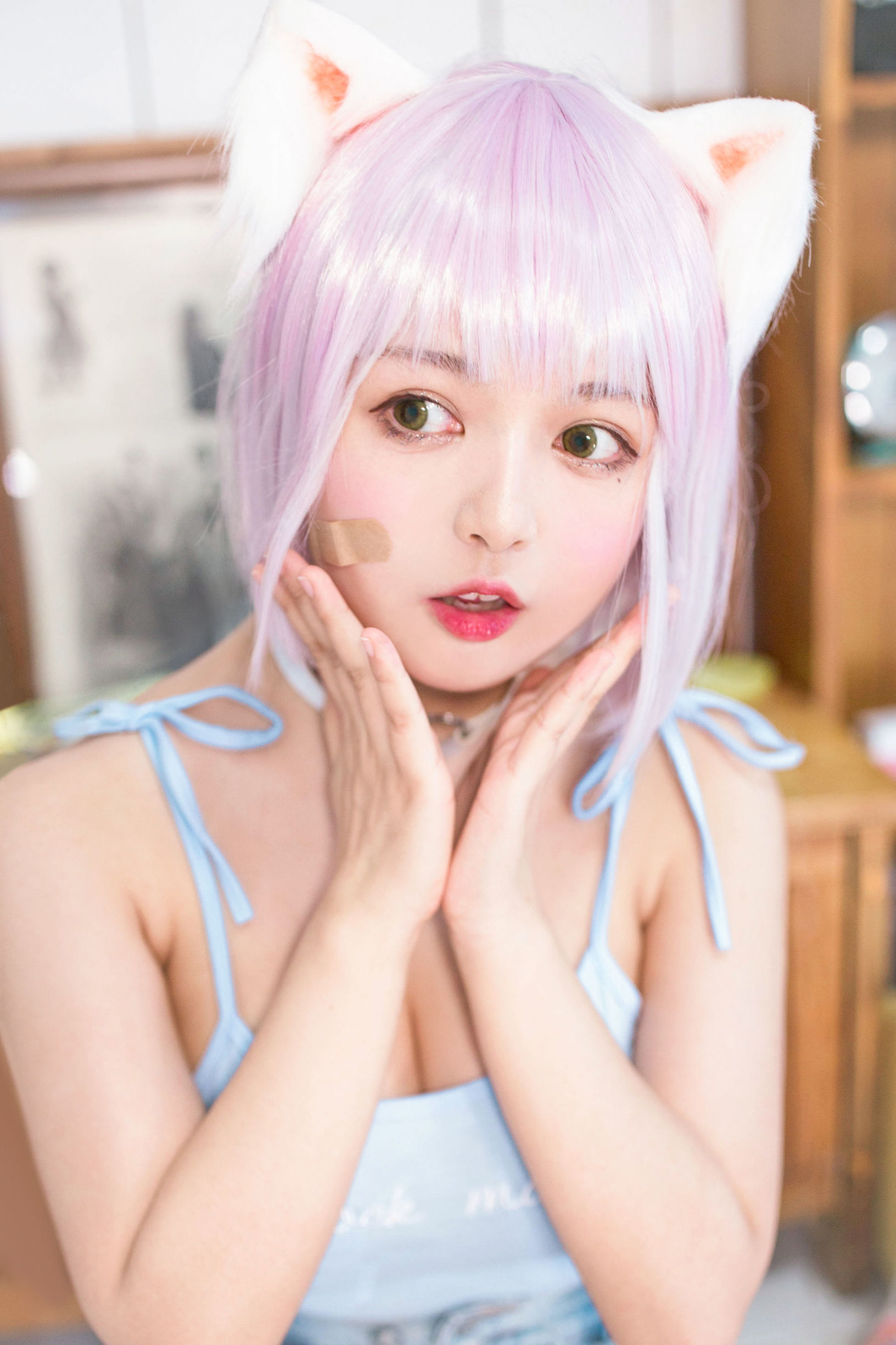 網紅COSER] 大眼萌妹黑貓貓OvO - 養貓小課堂
