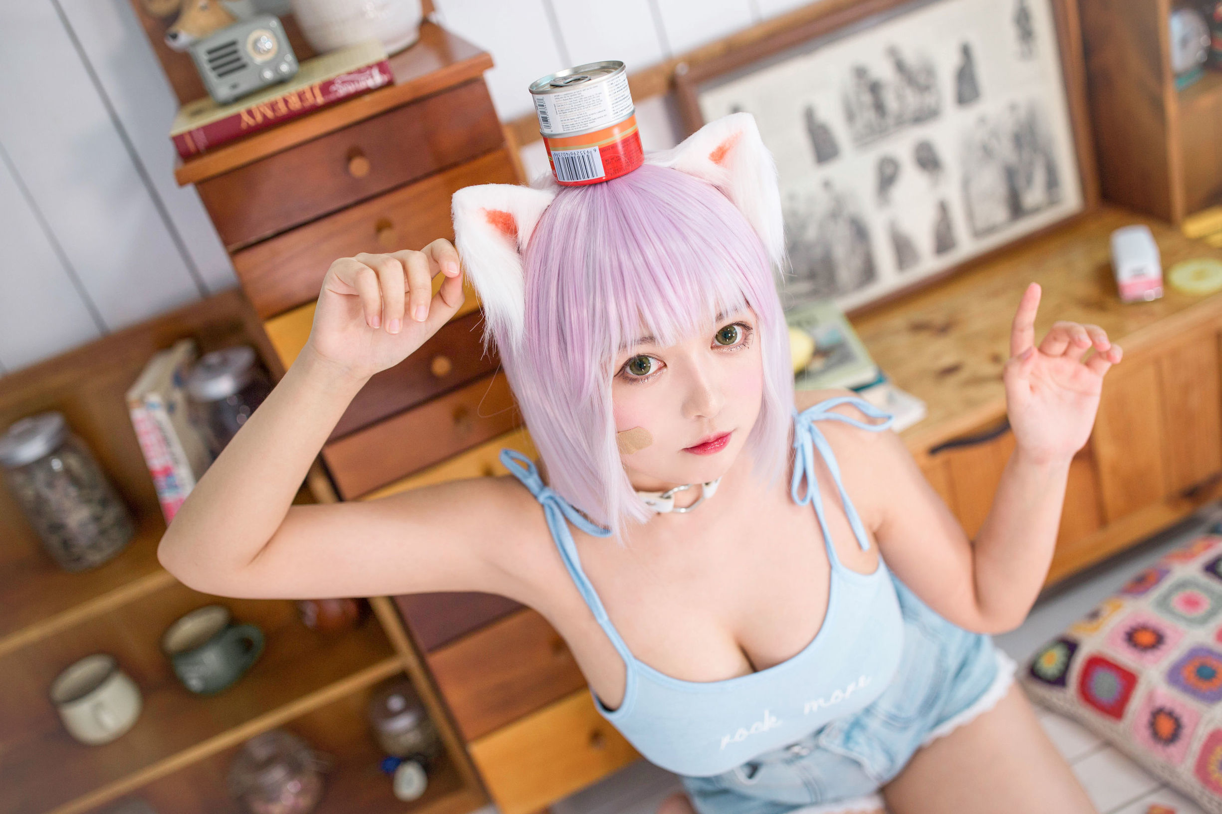 網紅COSER] 大眼萌妹黑貓貓OvO - 養貓小課堂