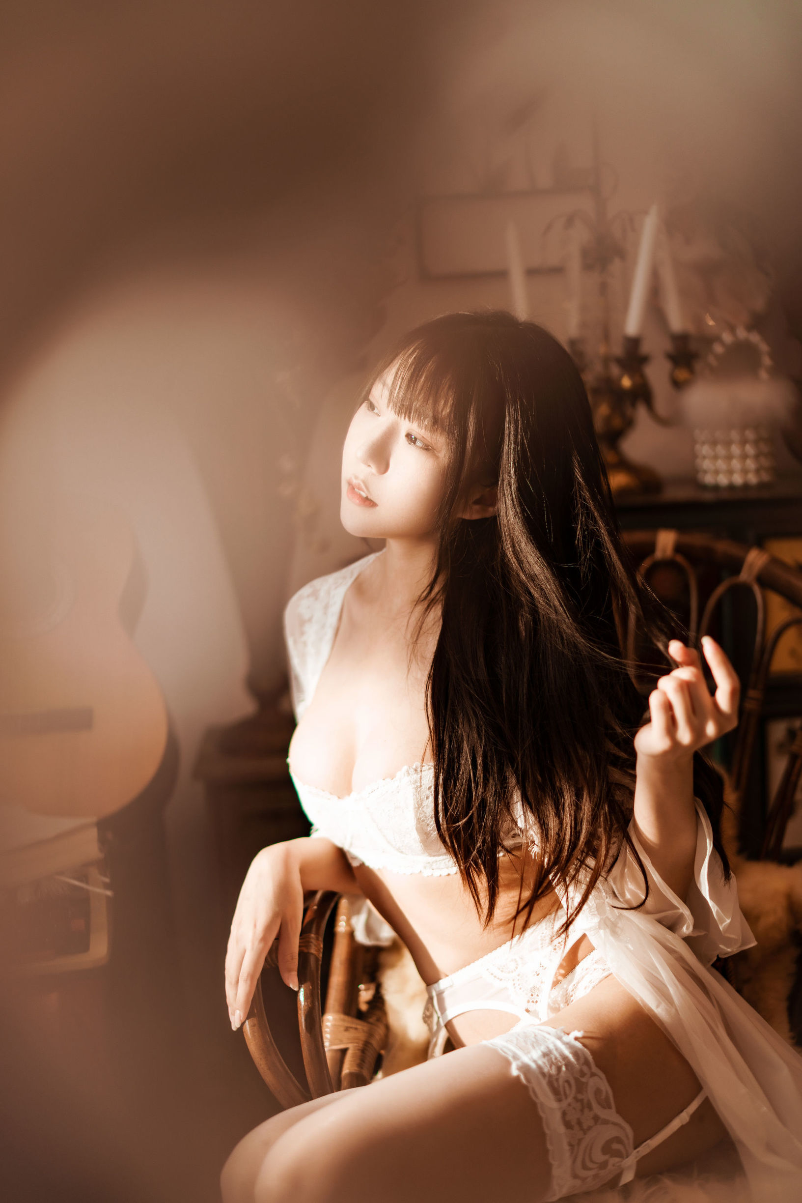 ネット紅COSER] シャングアミャオルル - 室内ホワイトレース