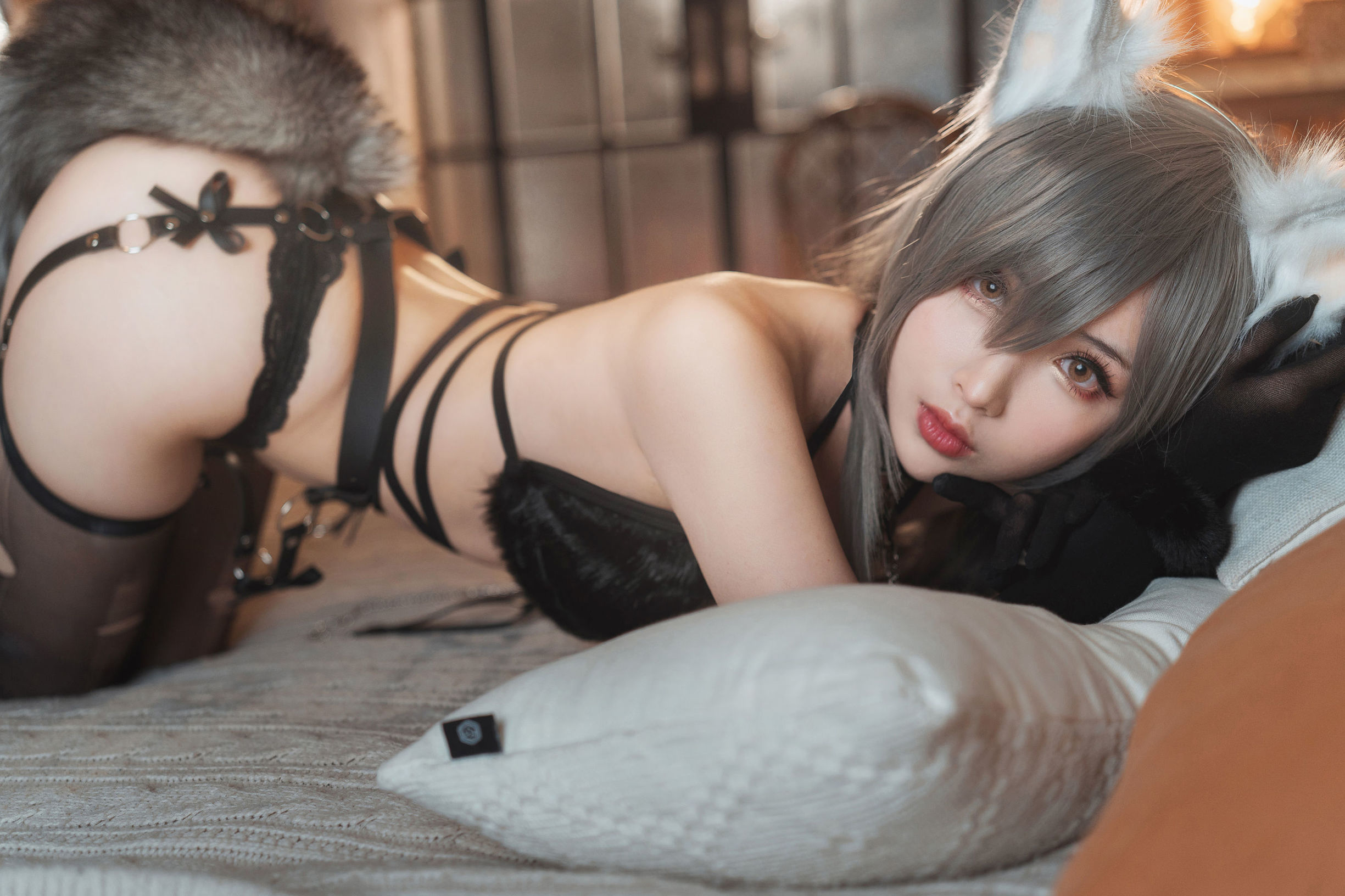 Internet Celebrity Cosplayer] COS Welfare rioko Liangliangzi - Injured Gray Wolf Sister