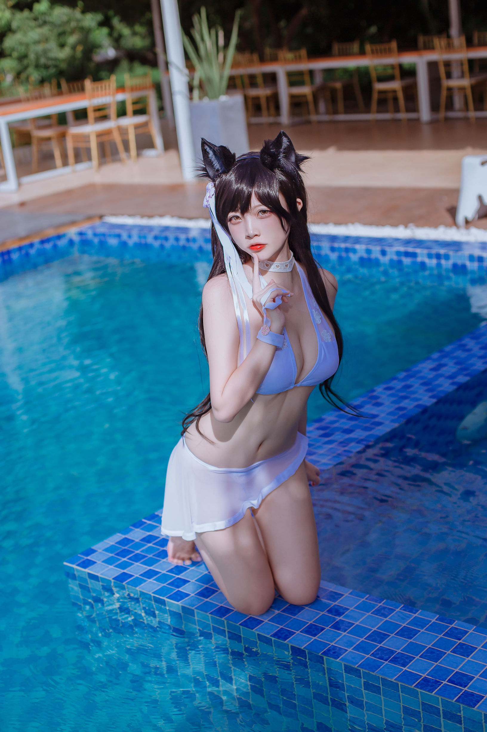 網紅COSER] 人氣 Coser 二佐 Nisa - 犬之眷之碧藍愛宕 泳裝