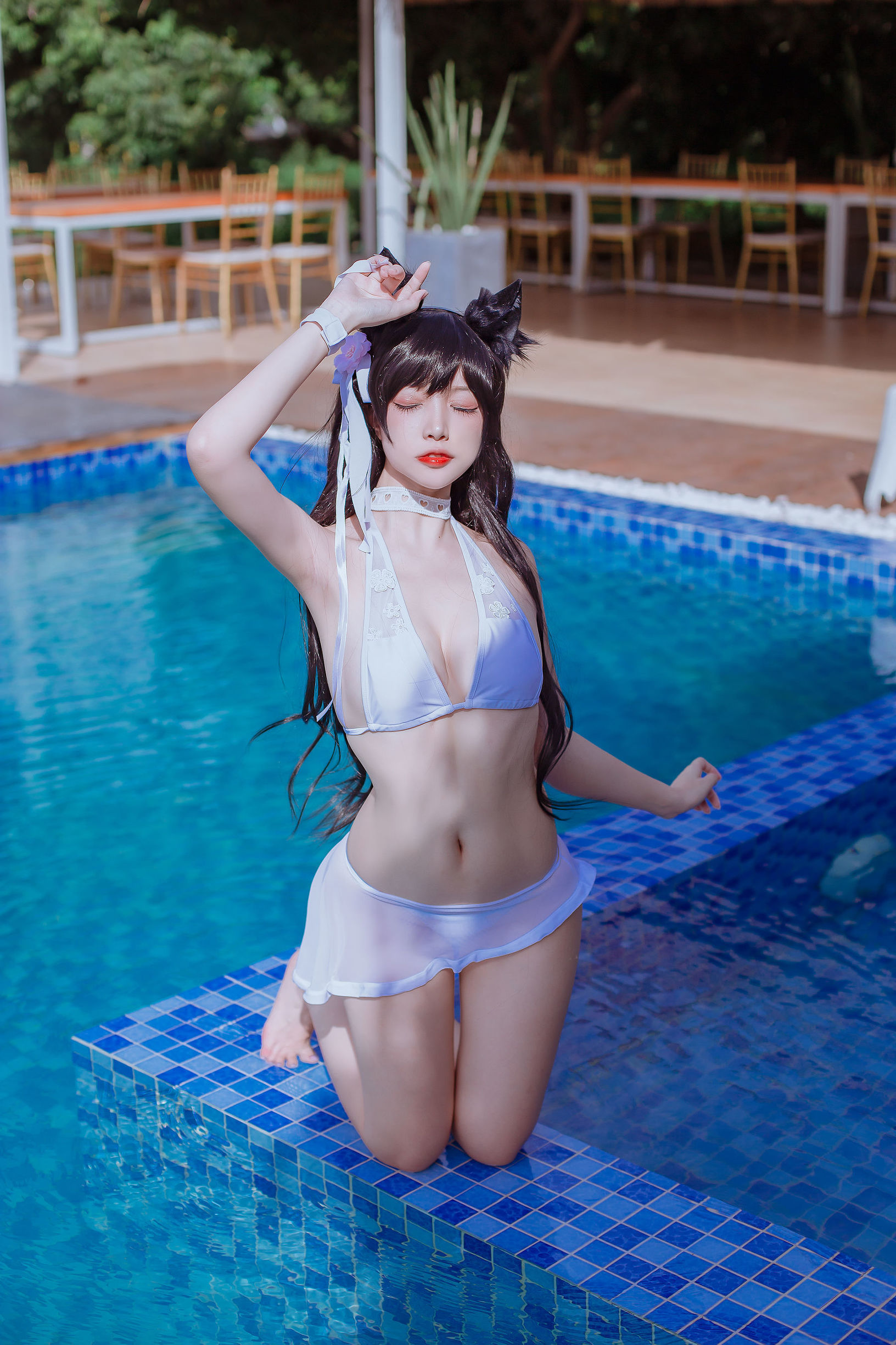 網紅COSER] 人氣 Coser 二佐 Nisa - 犬之眷之碧藍愛宕 泳裝