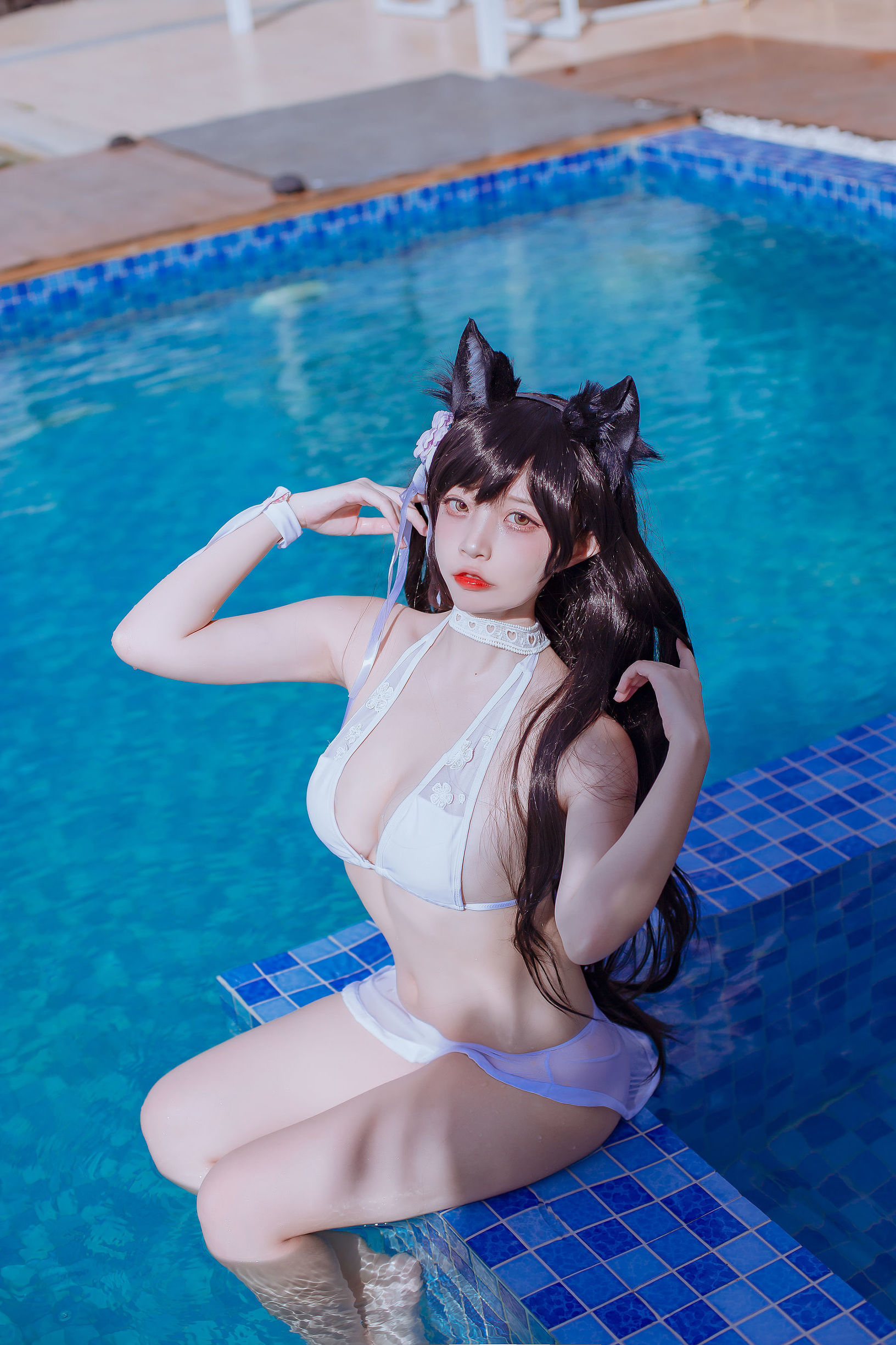 網紅COSER] 人氣 Coser 二佐 Nisa - 犬之眷之碧藍愛宕 泳裝