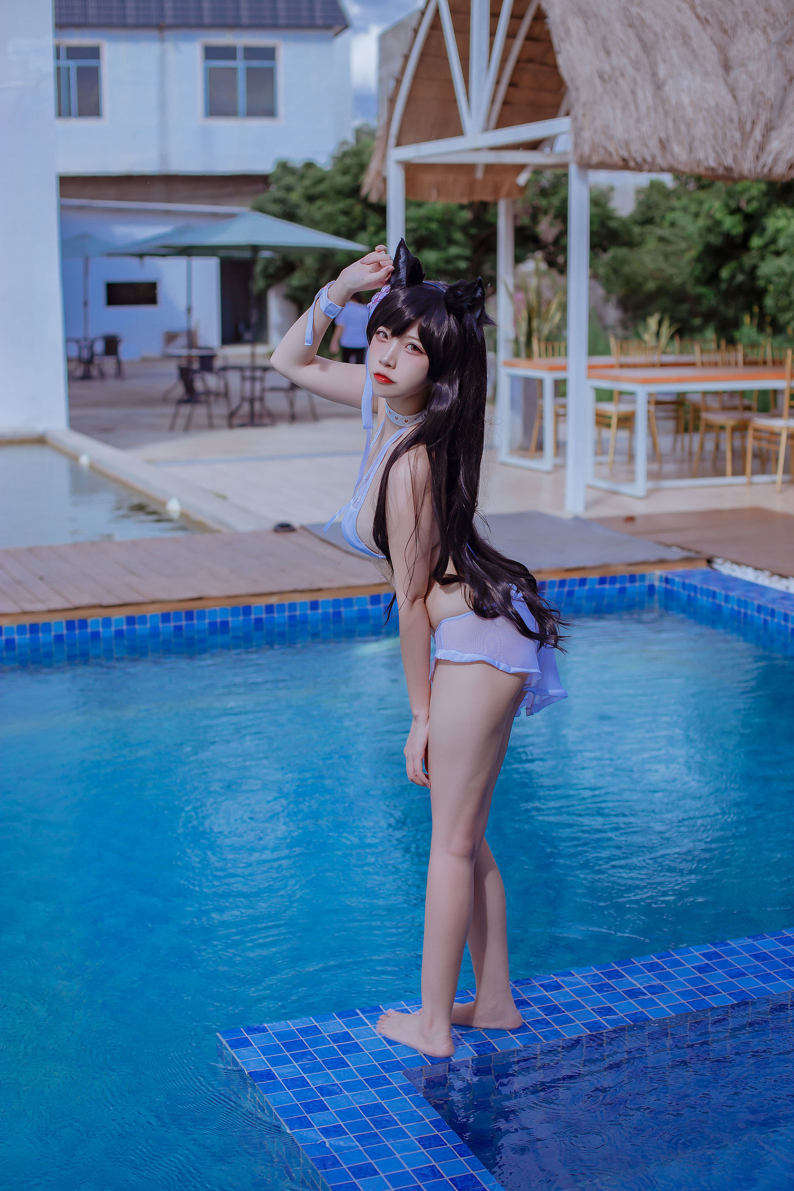 網紅COSER] 人氣 Coser 二佐 Nisa - 犬之眷之碧藍愛宕 泳裝