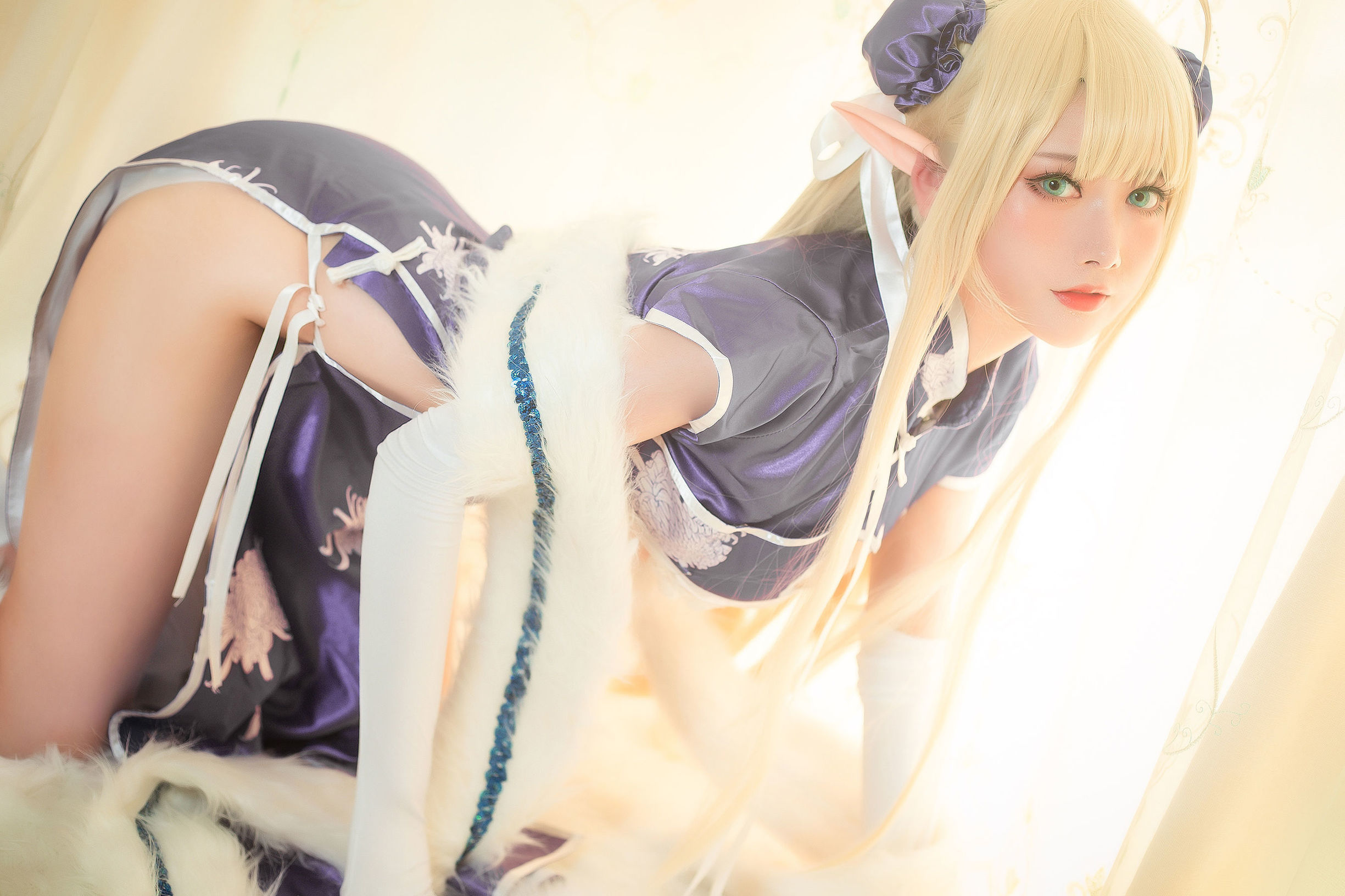 ネット有名人コスプレイヤー] 高顔値コスプレイヤーネンネン_D - 半人馬旗袍