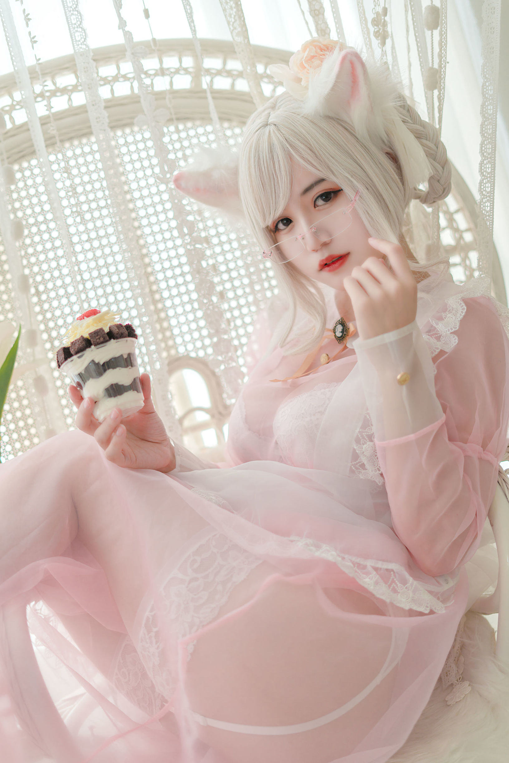網紅COSER] 動漫博主小倉千代w - 透明粉色女仆