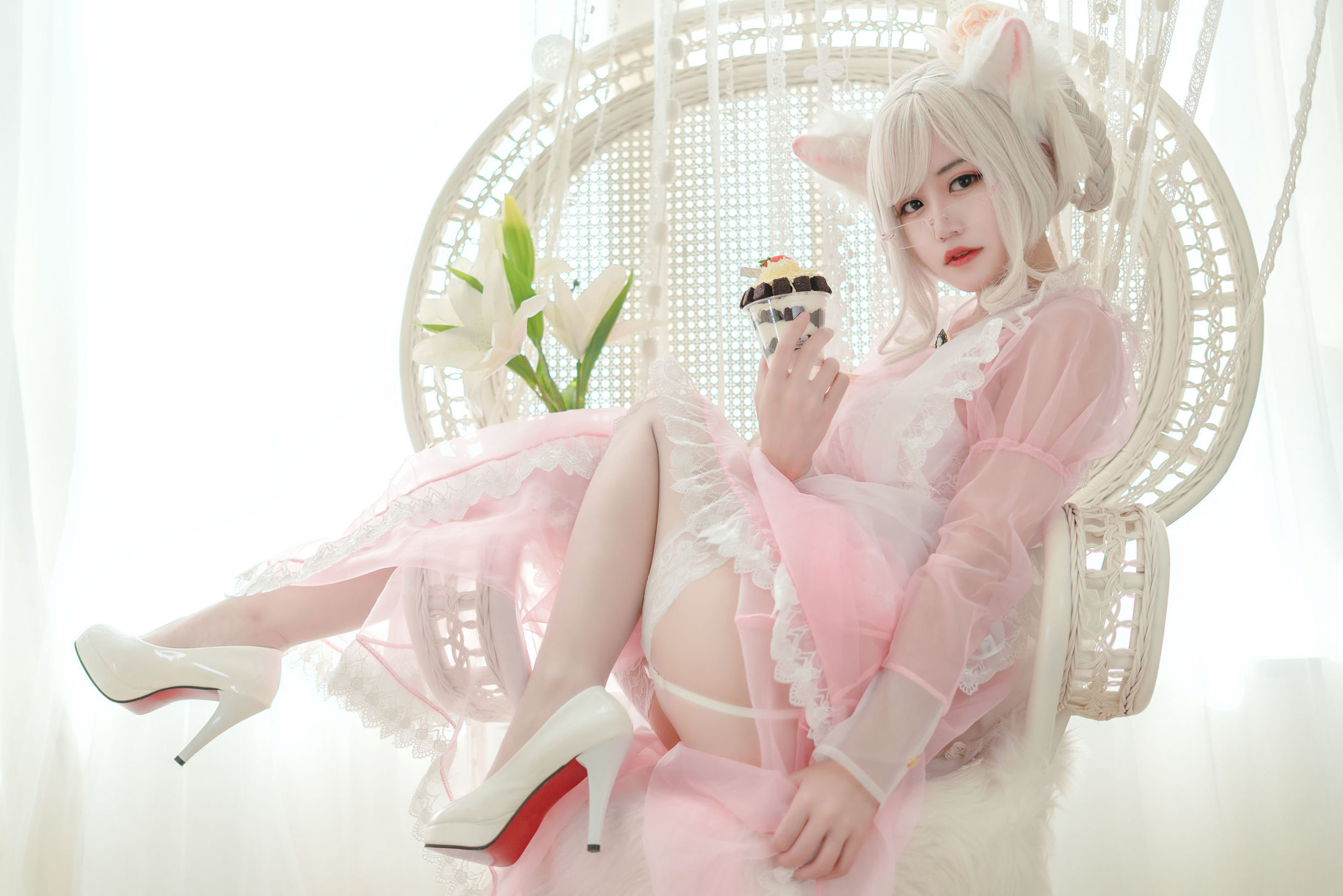 網紅COSER] 動漫博主小倉千代w - 透明粉色女仆