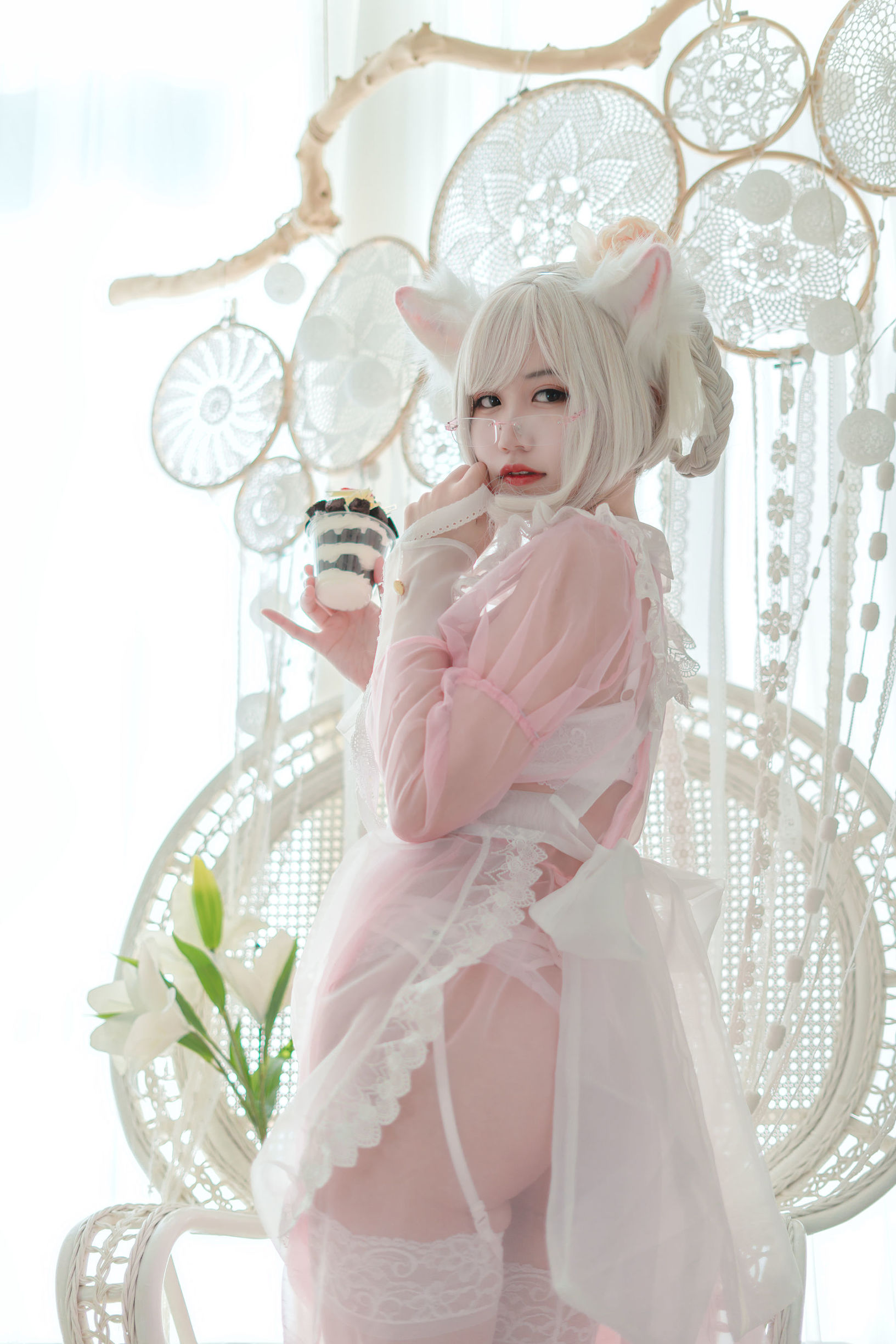 網紅COSER] 動漫博主小倉千代w - 透明粉色女仆