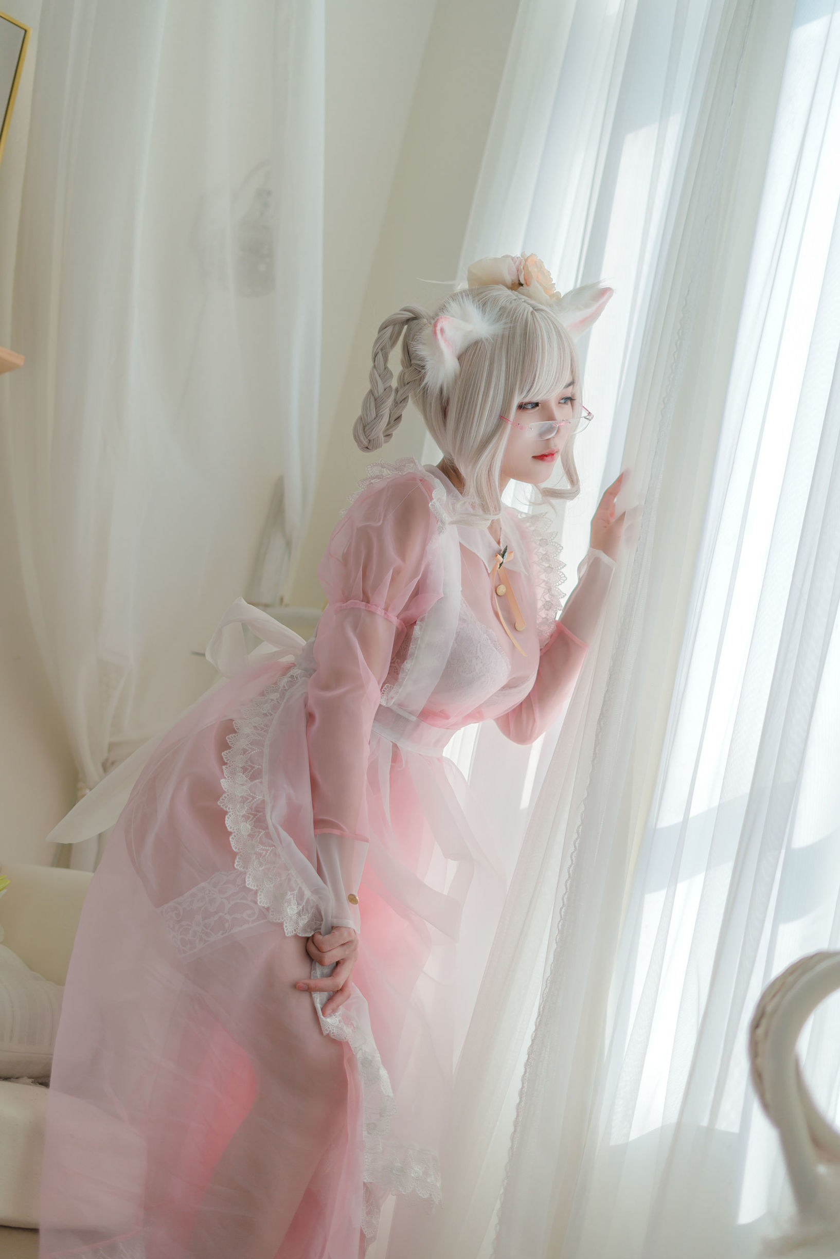 網紅COSER] 動漫博主小倉千代w - 透明粉色女仆