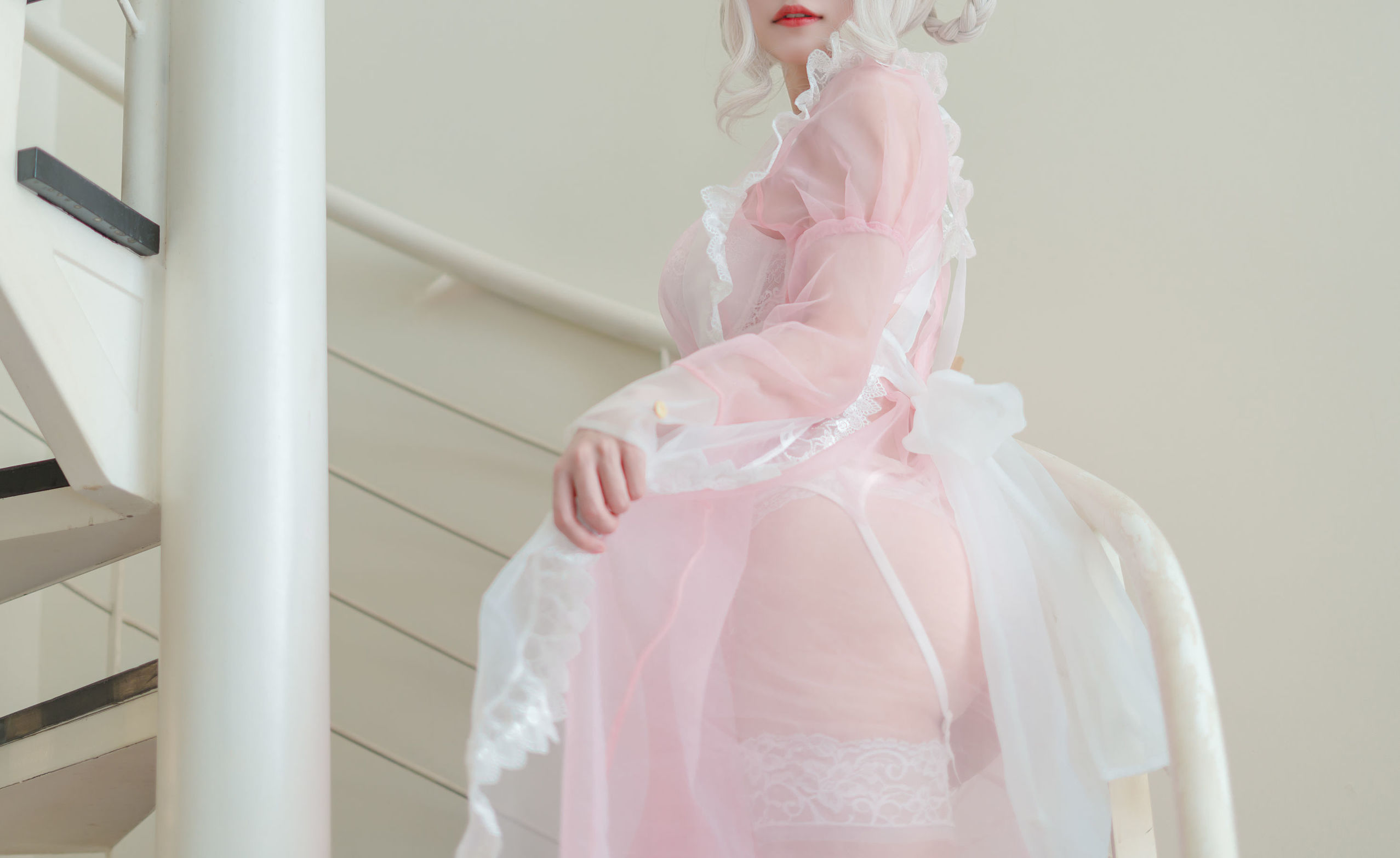 網紅COSER] 動漫博主小倉千代w - 透明粉色女仆
