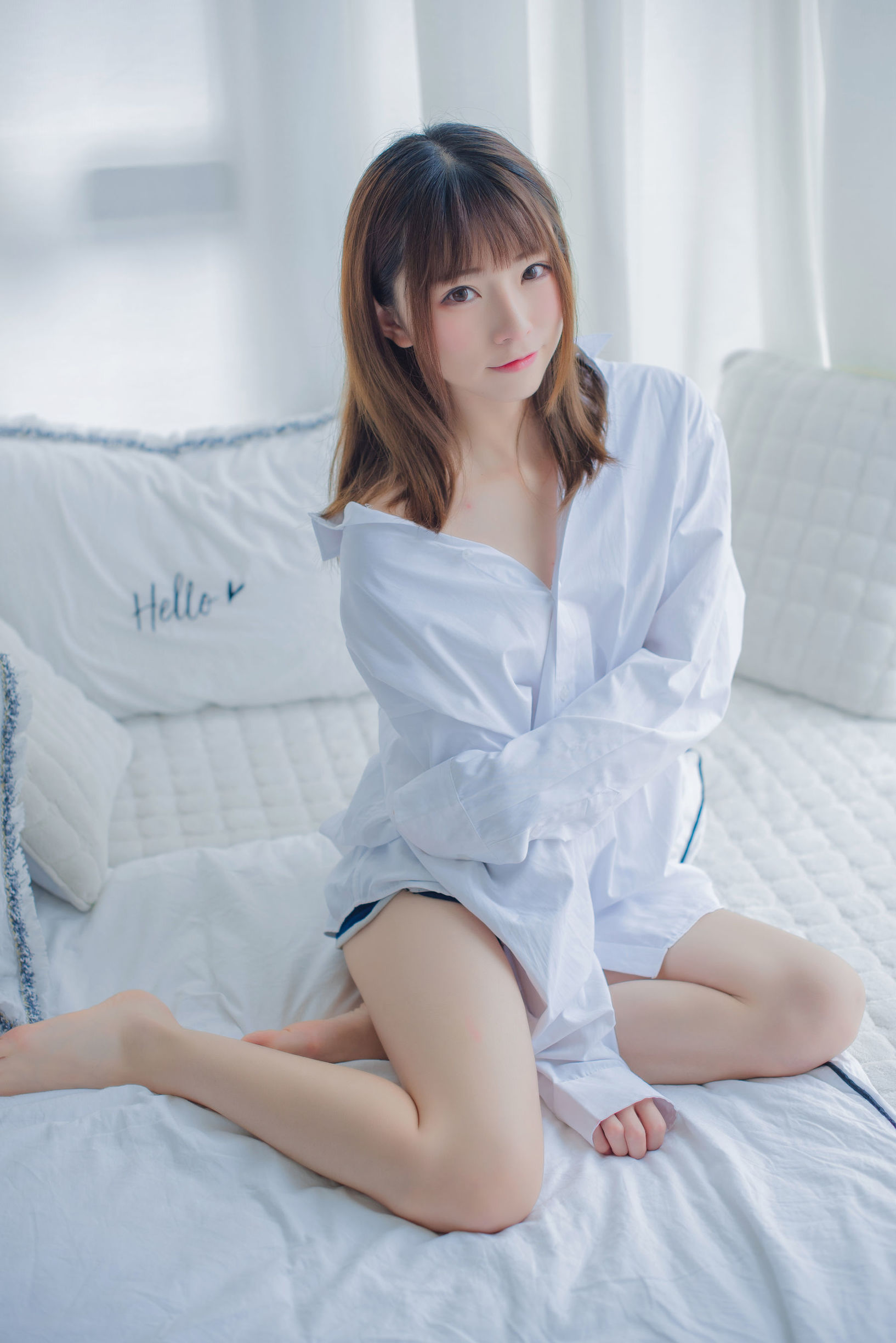 เน็ตไอดอลคอสเพลย์เยอร์] นักเขียนบล็อกอนิเมะ คิทาโร่_กี๋ตาโร่ - เสื้อเชิ้ตสีขาว