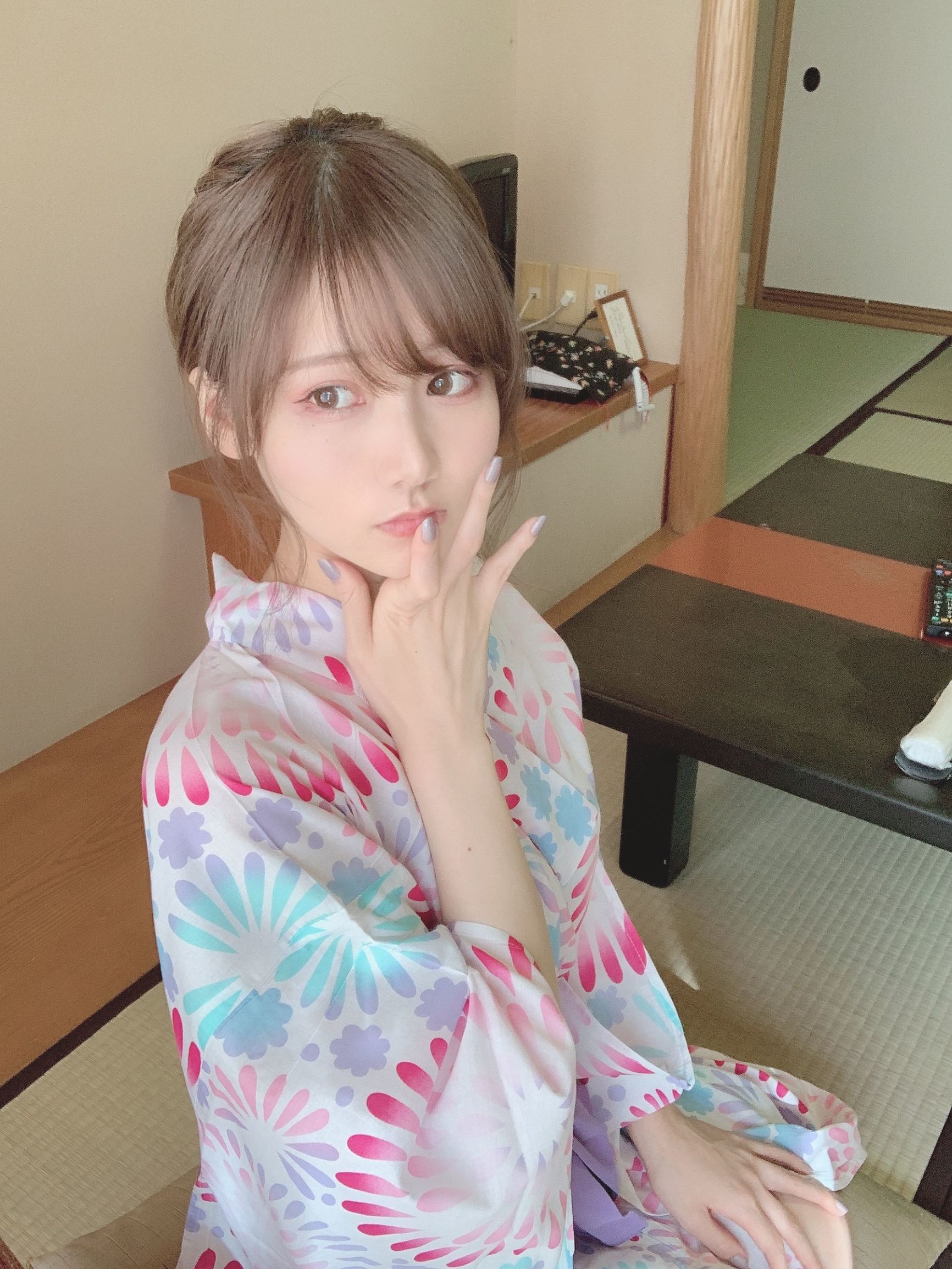 Internet Celebrity Coser] Japanese Sweet Coser Kenken [Fantia] 2020.06 Fireworks Pattern Yukata 