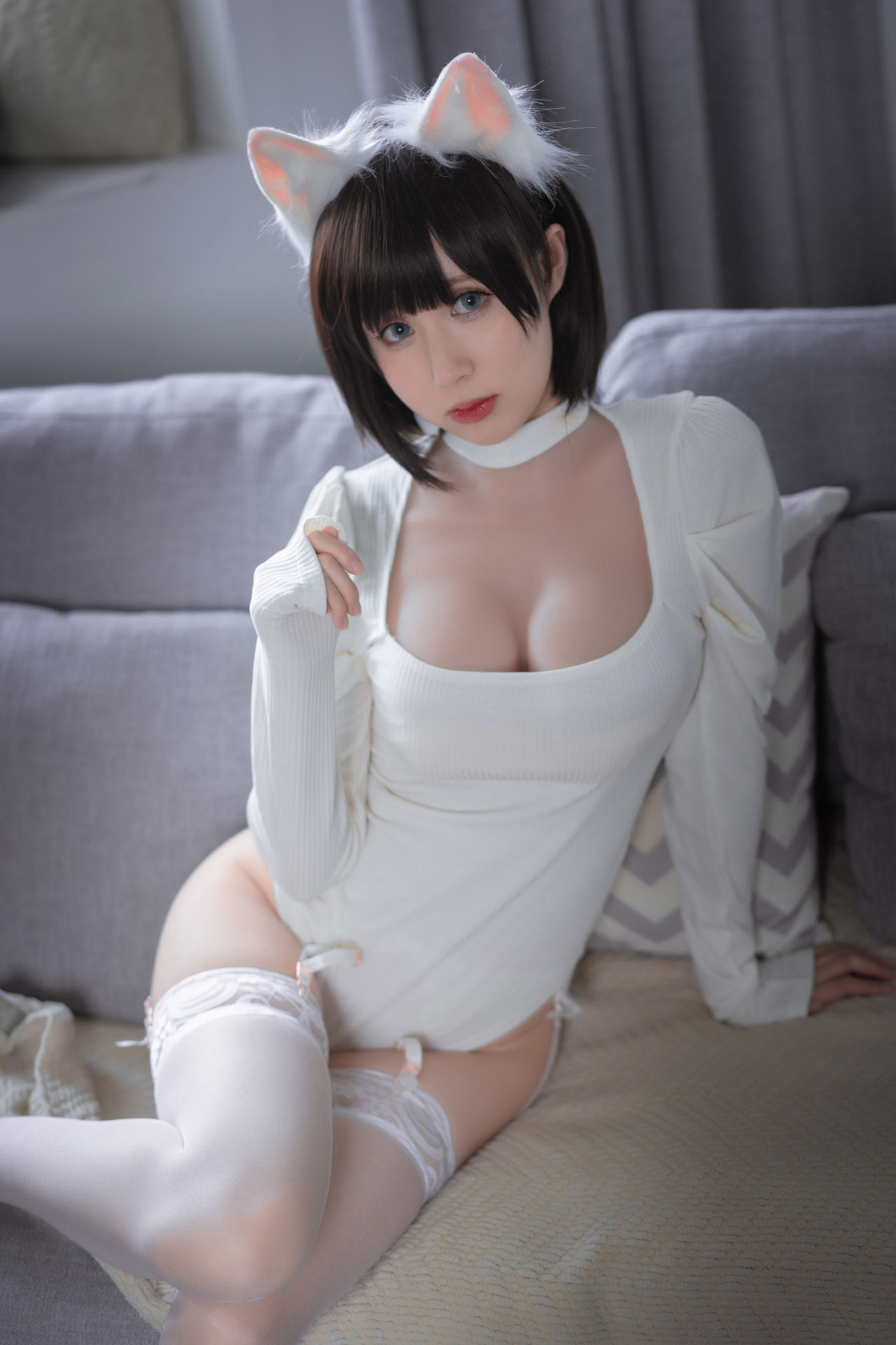ワンホン COSER] 西園寺南歌 - 白猫 白色ボディスーツ