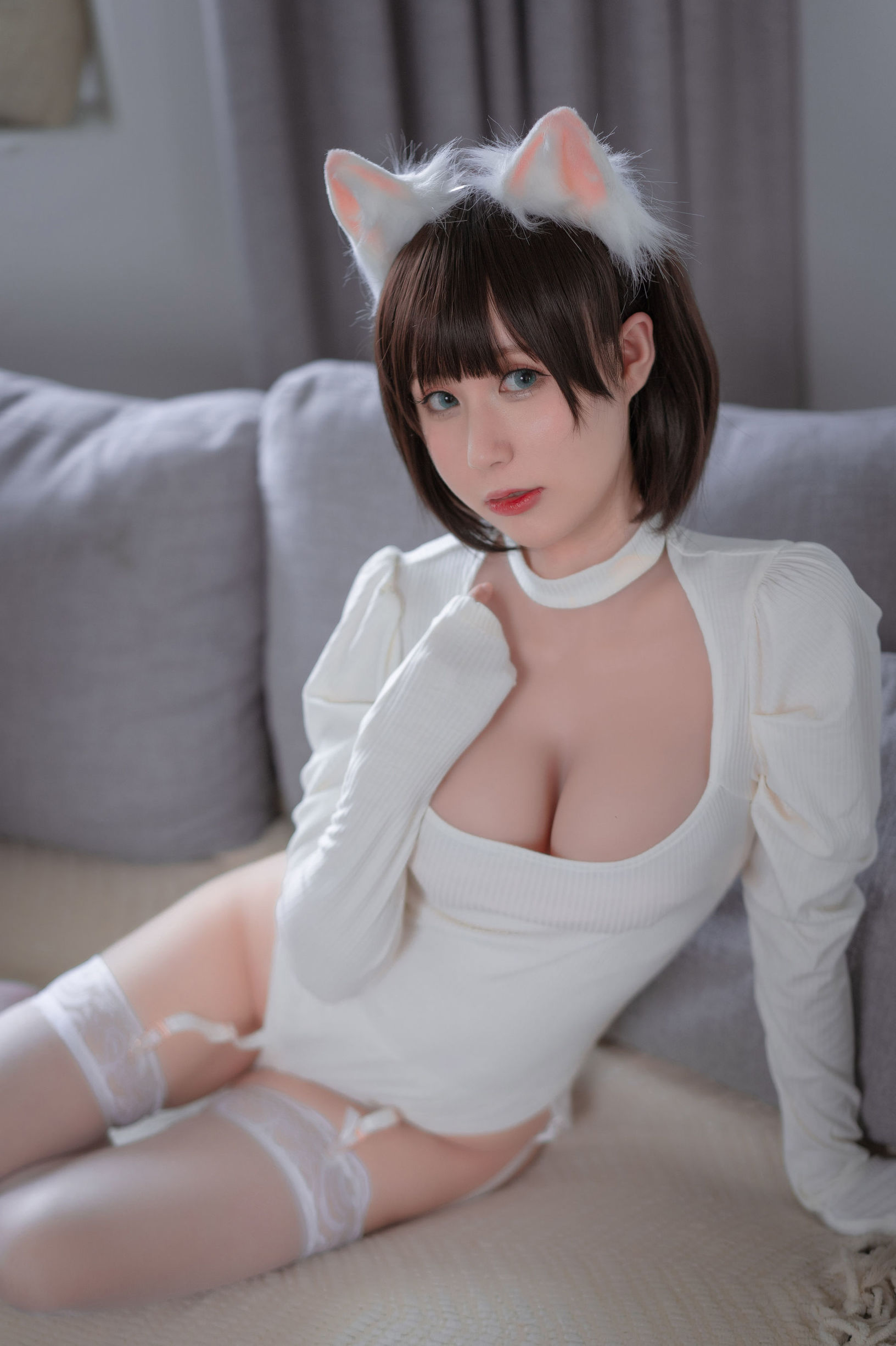 ワンホン COSER] 西園寺南歌 - 白猫 白色ボディスーツ