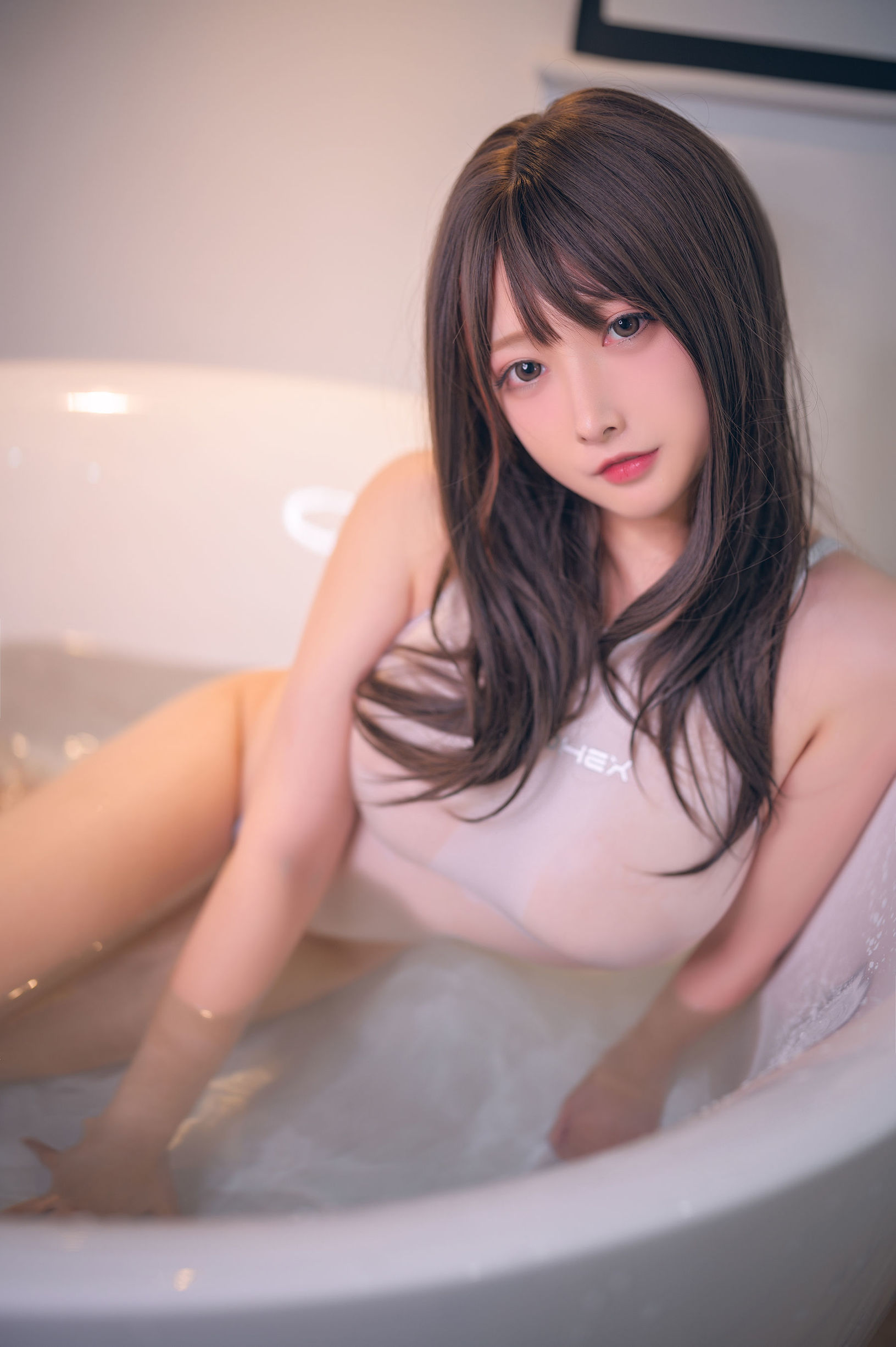 ネット有名人コスプレイヤー] 高顔値のコスプレイヤー念念_D - 白色の競泳