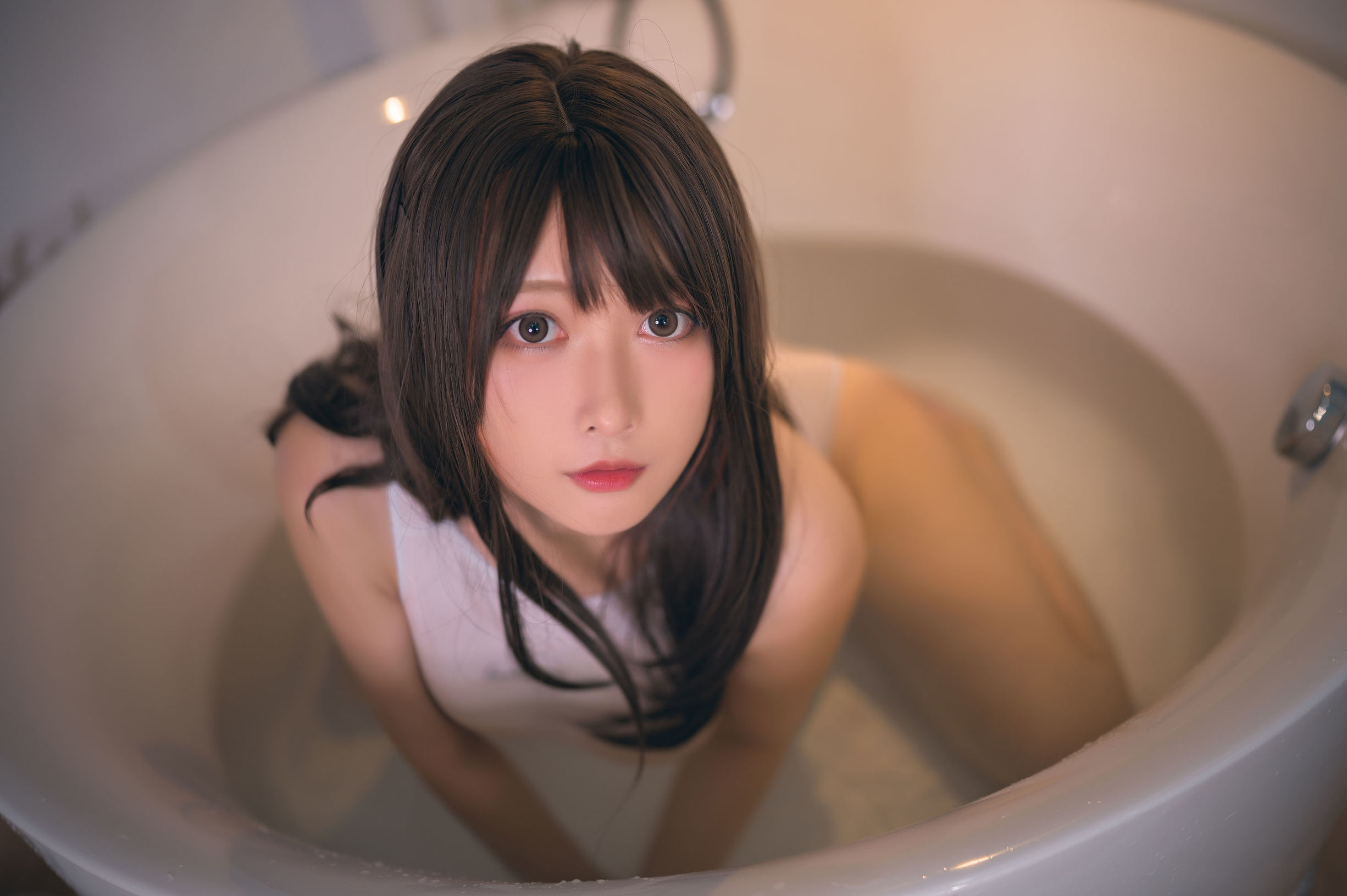 ネット有名人コスプレイヤー] 高顔値のコスプレイヤー念念_D - 白色の競泳