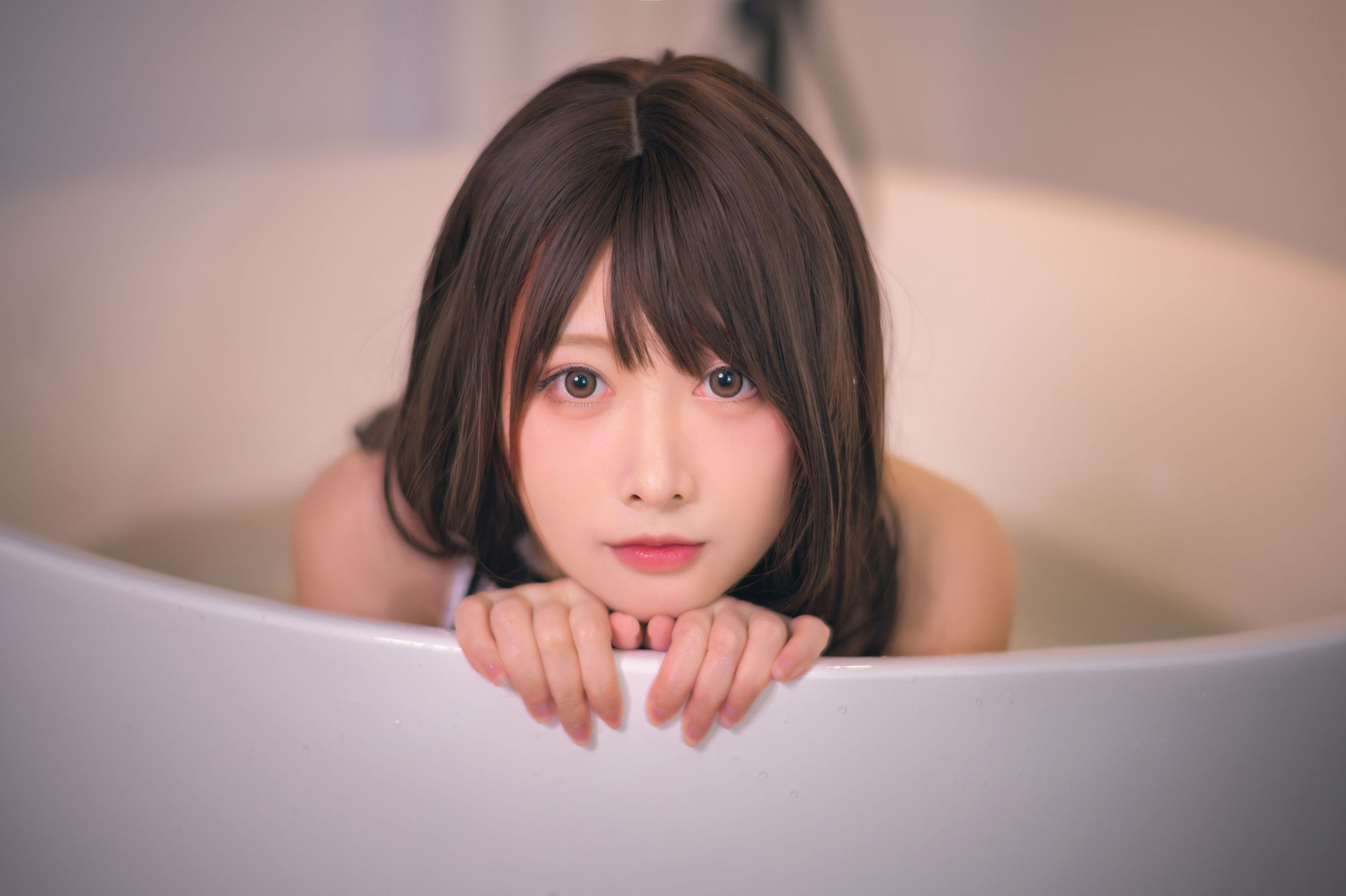 ネット有名人コスプレイヤー] 高顔値のコスプレイヤー念念_D - 白色の競泳