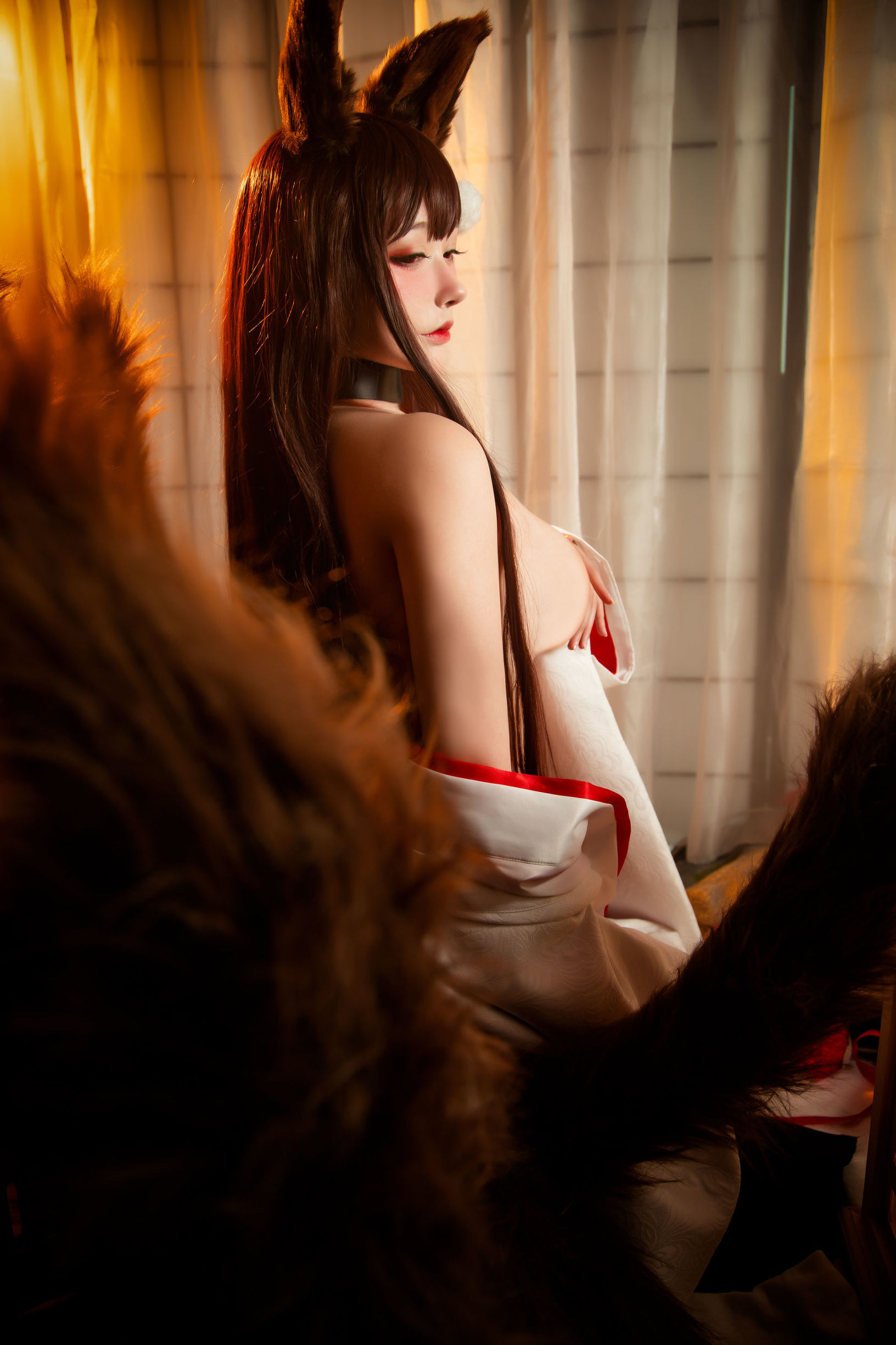 ネット有名人コスプレイヤー] 高顔値コスプレイヤーネンネン_D - 赤城 白 無垢