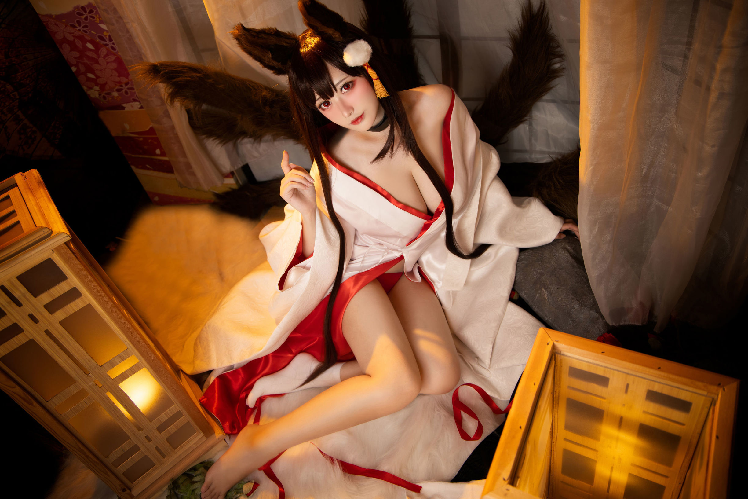 ネット有名人コスプレイヤー] 高顔値コスプレイヤーネンネン_D - 赤城 白 無垢