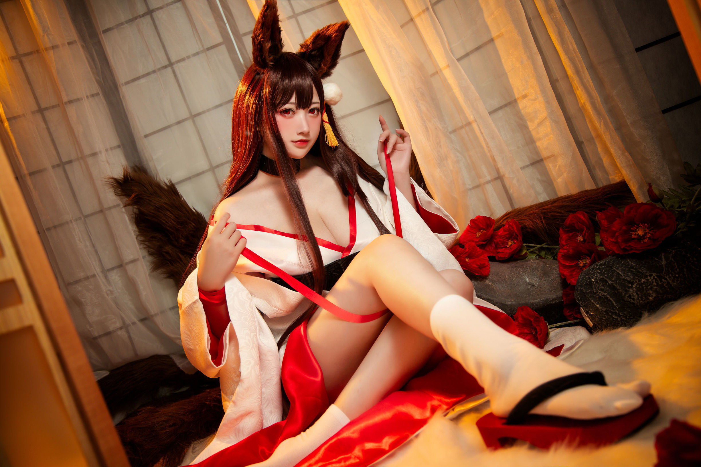ネット有名人コスプレイヤー] 高顔値コスプレイヤーネンネン_D - 赤城 白 無垢