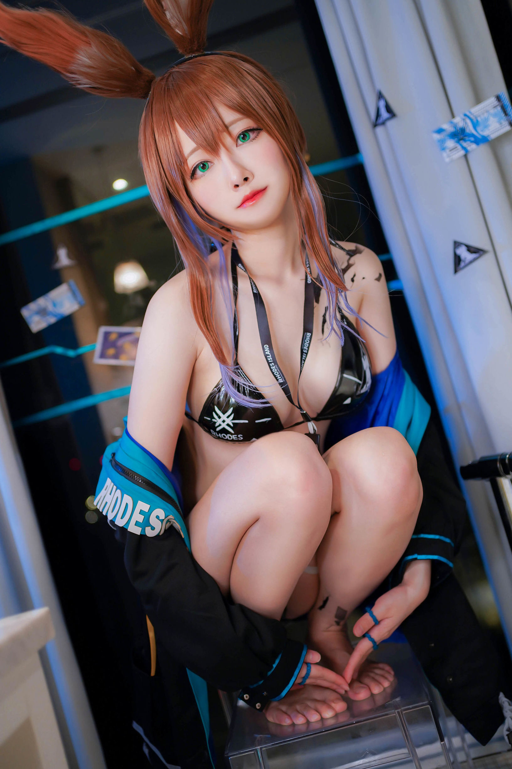 Internet Celebrity Coser] COS Girl Arty Ya Ti - Black Vinyl Bunny Girl