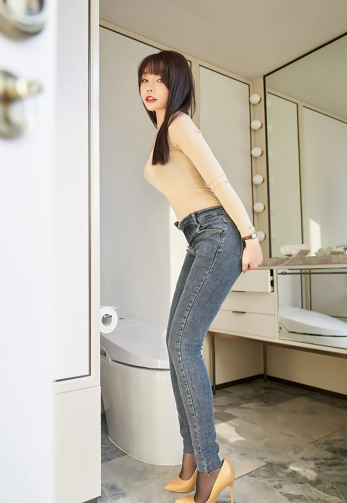 Zhi Zhi Booty 2021 Sexy Jeans Temptation Thong Puckered Buttocks Temptation Lace Erotic Lingerie