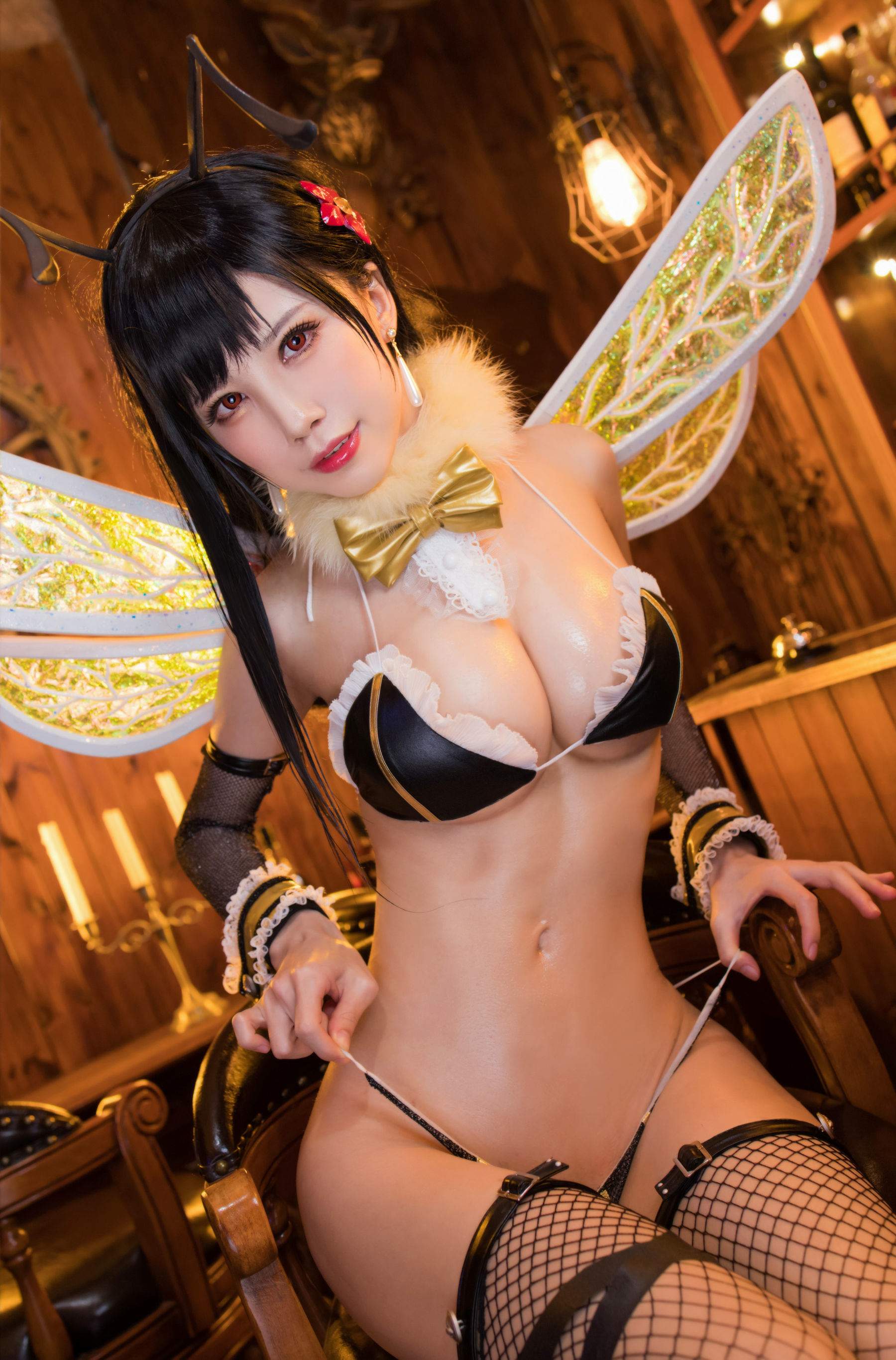 コスプレ] アニメブロガー スイミャオアクア - 黒皮蜂