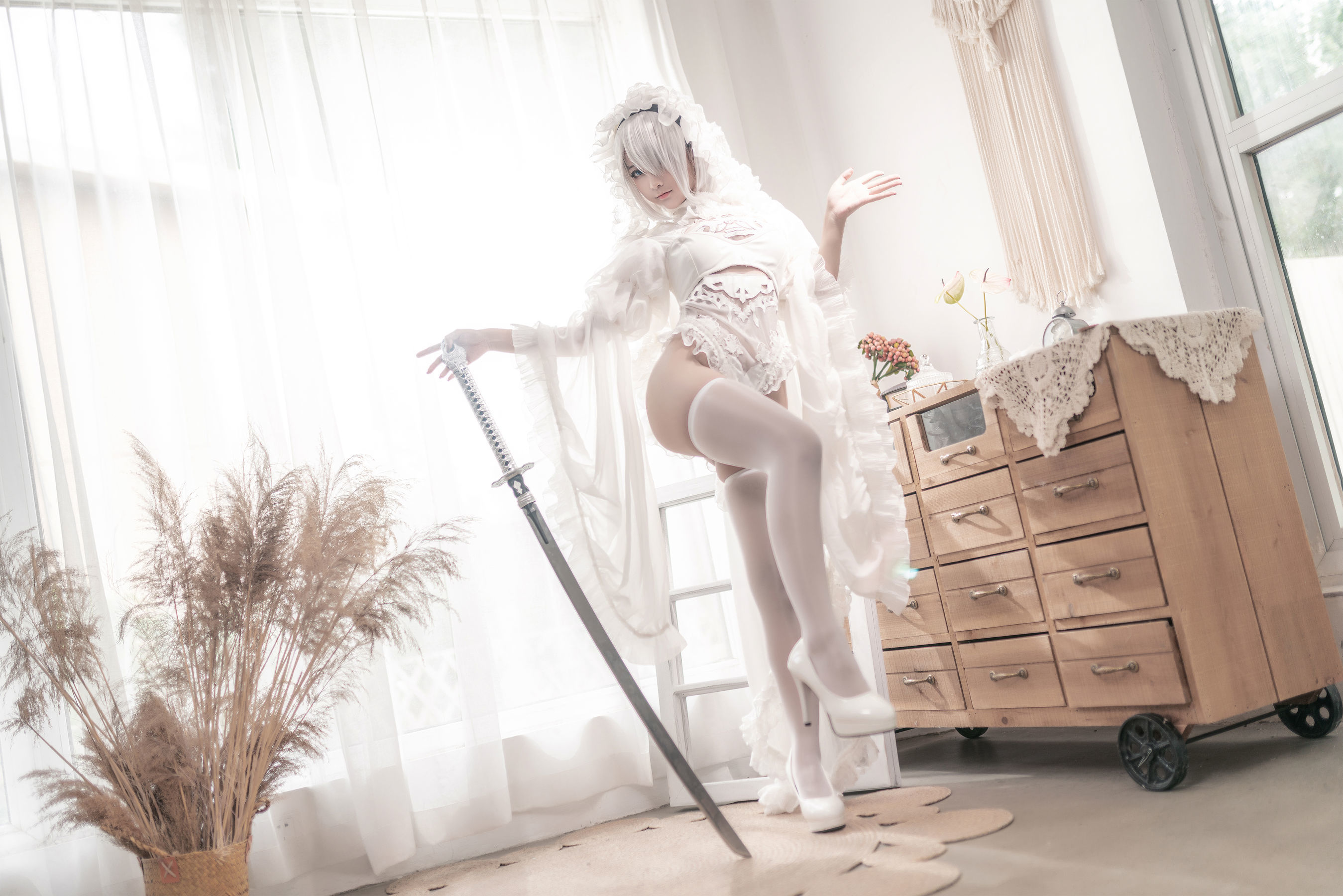コスプレ] アニメブロガー チュンモモ - ニーア・ジユアン 白い花嫁