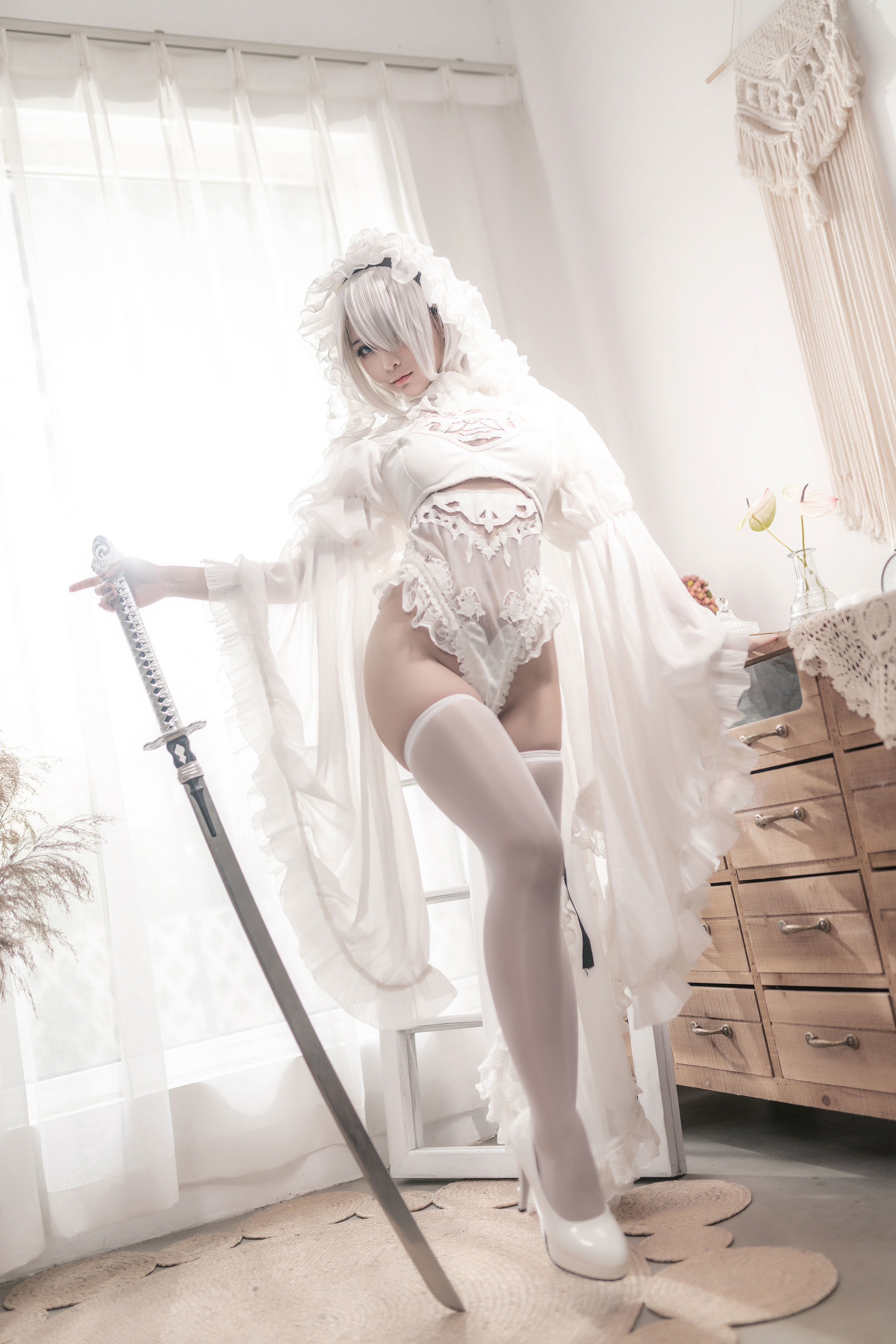 コスプレ] アニメブロガー チュンモモ - ニーア・ジユアン 白い花嫁