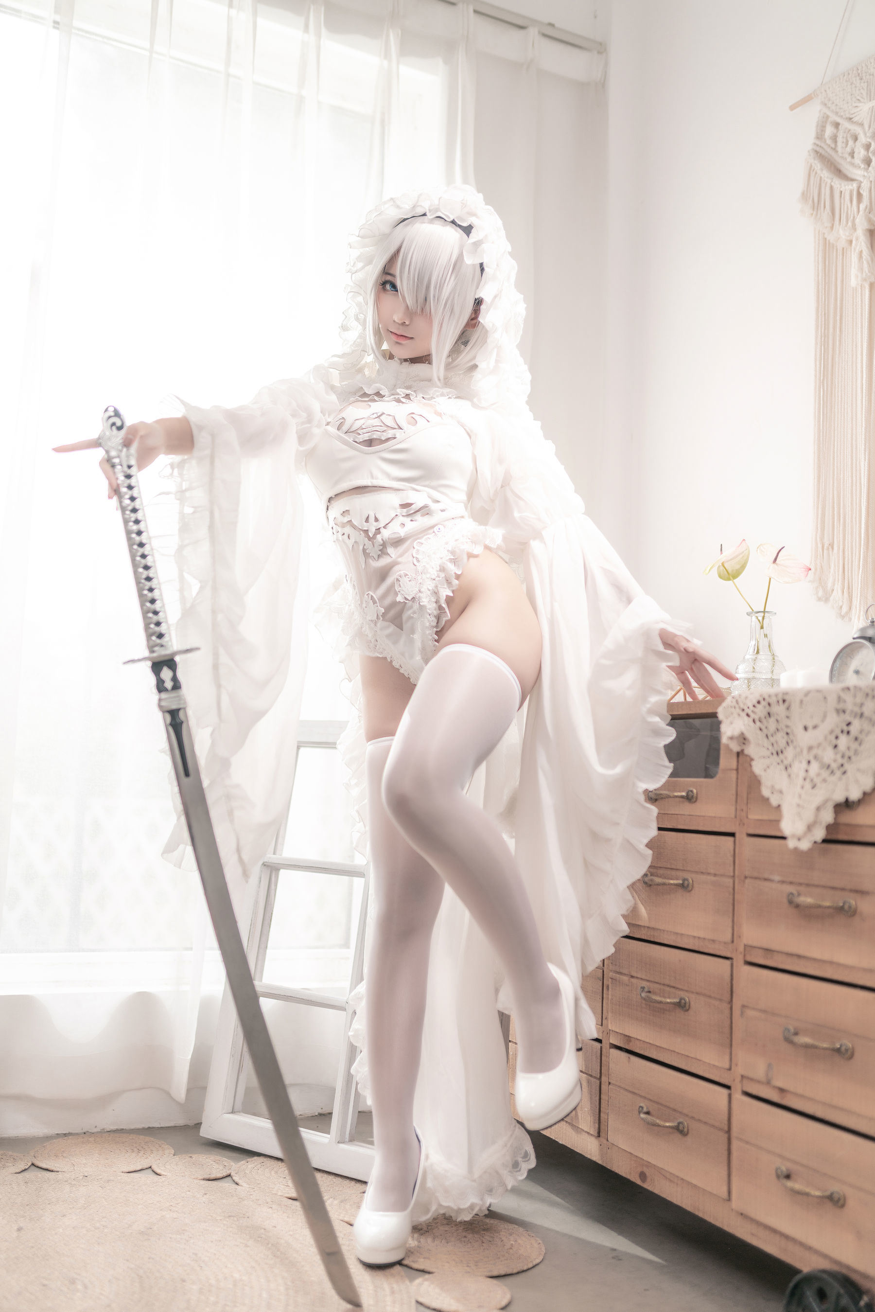コスプレ] アニメブロガー チュンモモ - ニーア・ジユアン 白い花嫁