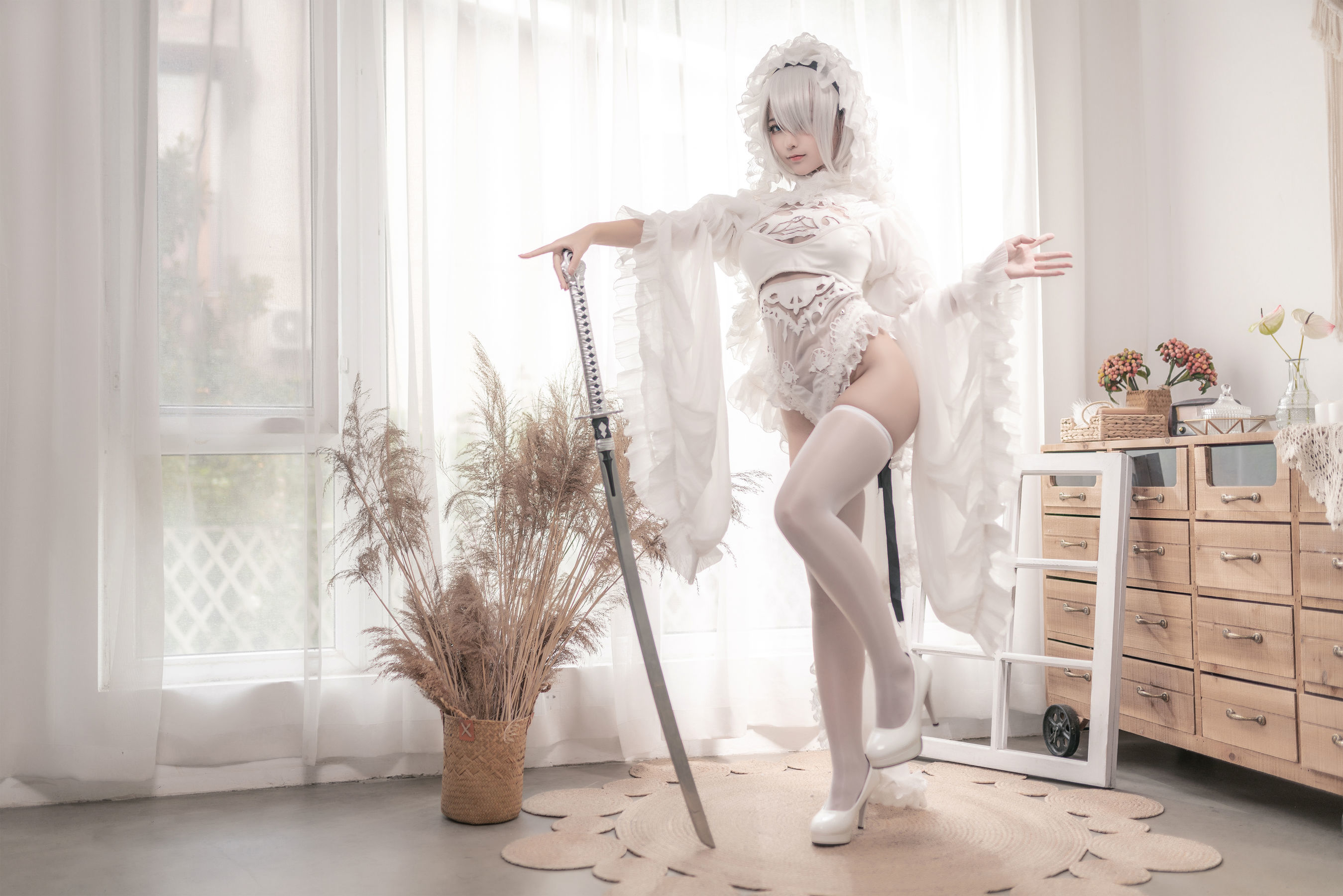 コスプレ] アニメブロガー チュンモモ - ニーア・ジユアン 白い花嫁