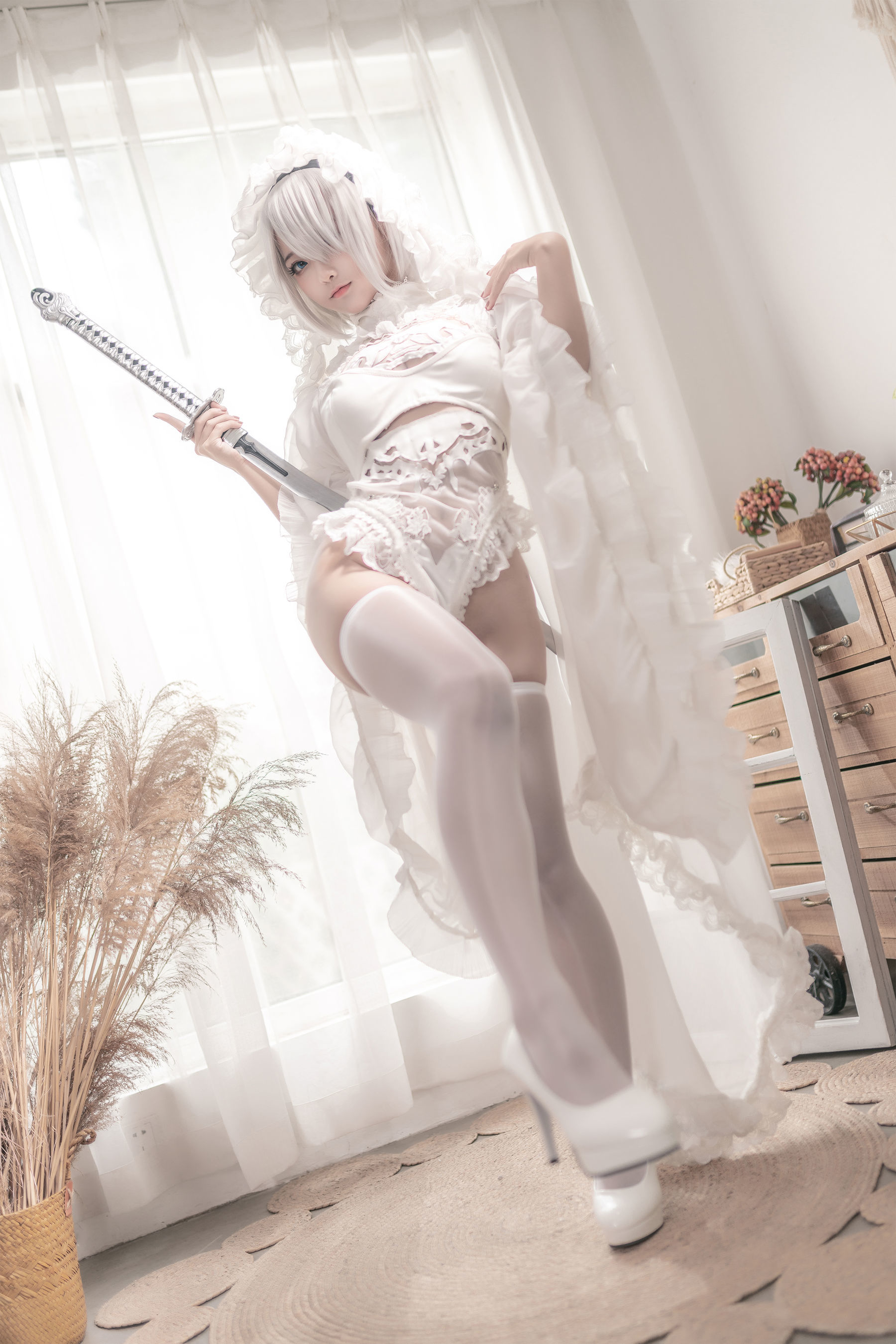 コスプレ] アニメブロガー チュンモモ - ニーア・ジユアン 白い花嫁