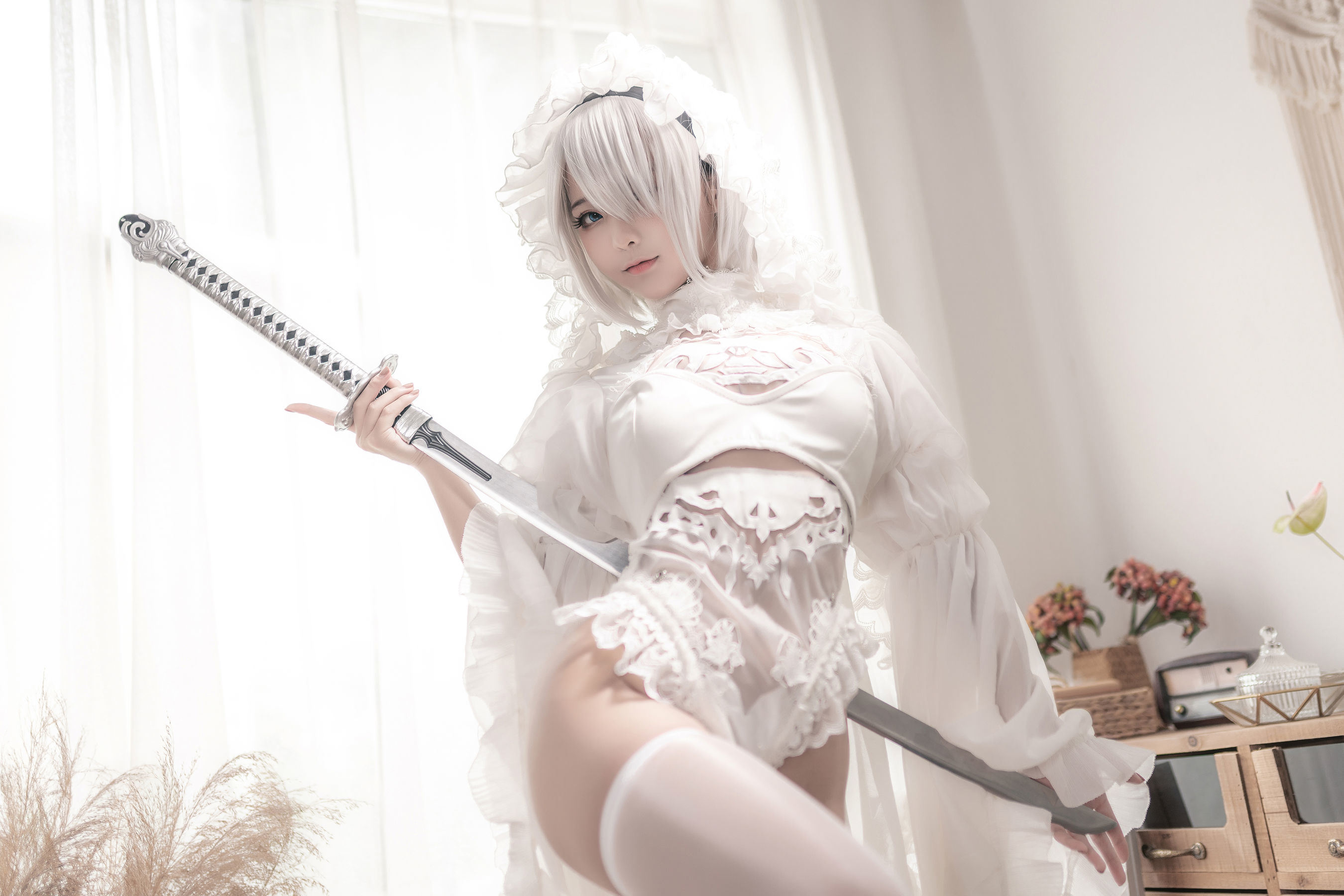 コスプレ] アニメブロガー チュンモモ - ニーア・ジユアン 白い花嫁