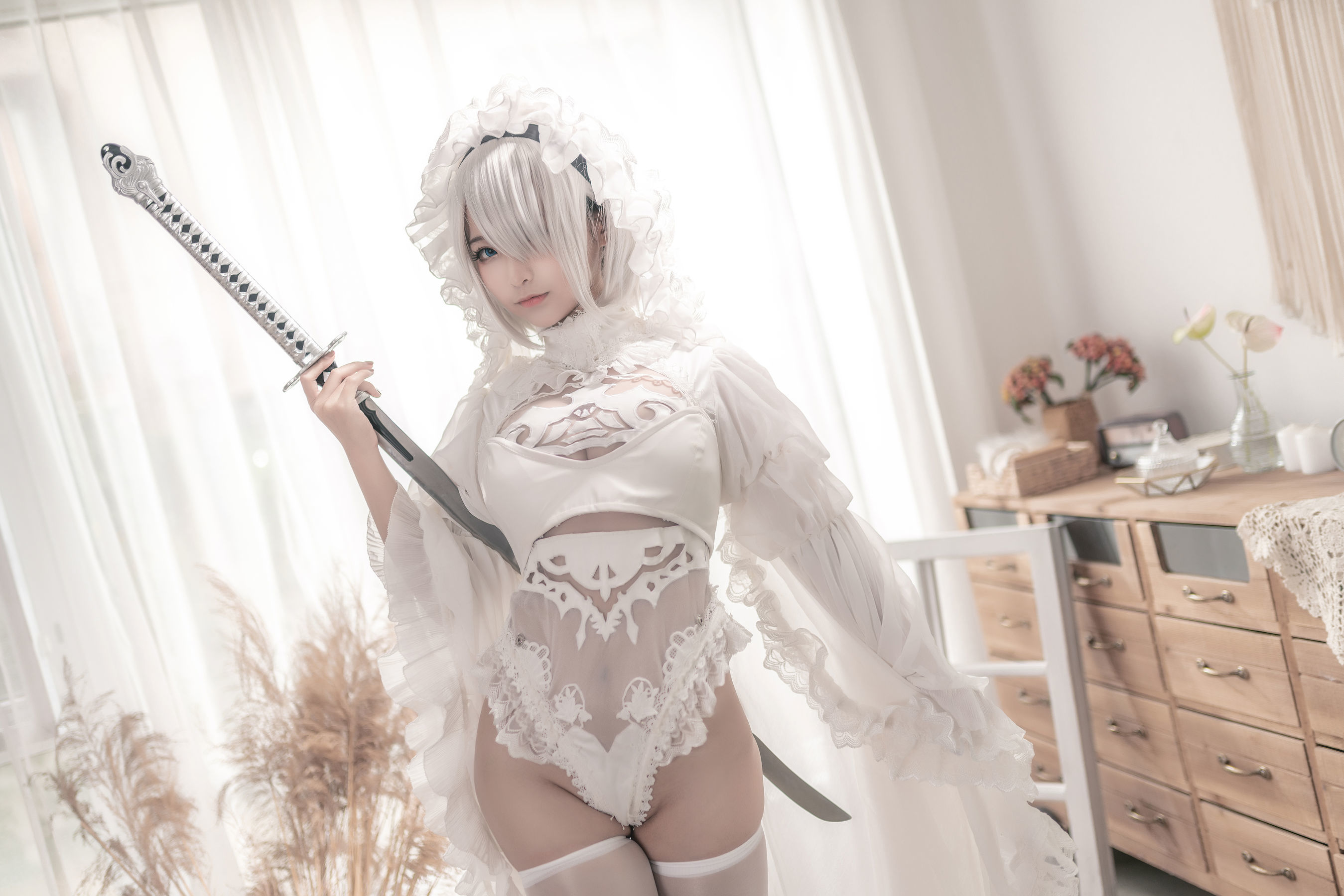 Cosplay] Blogger Anime Chun Mo Mo - Nier Kỷ Nguyên Bạch Hoa Gả
