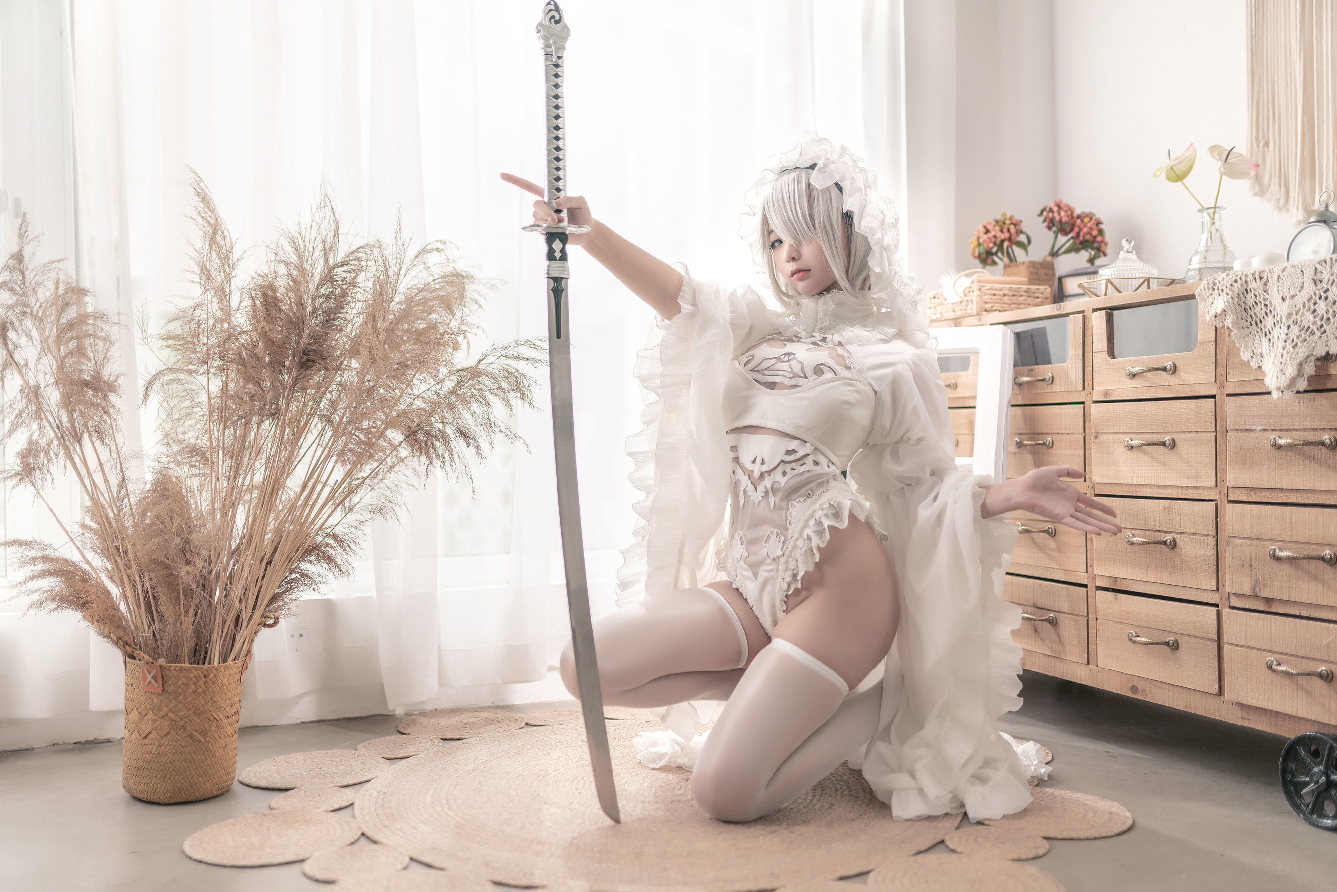 Cosplay] Blogger Anime Chun Mo Mo - Nier Kỷ Nguyên Bạch Hoa Gả