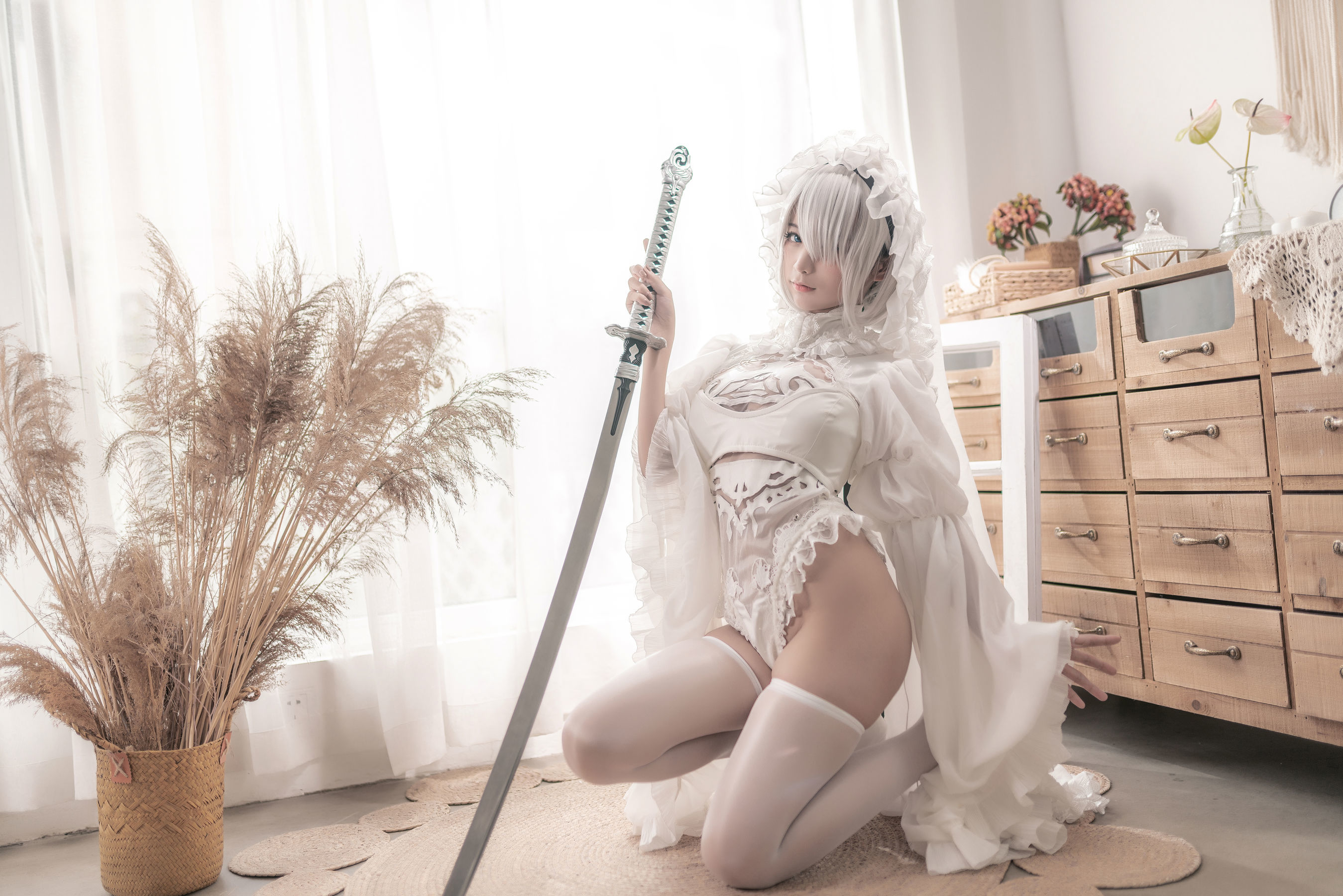 Cosplay] Blogger Anime Chun Mo Mo - Nier Kỷ Nguyên Bạch Hoa Gả