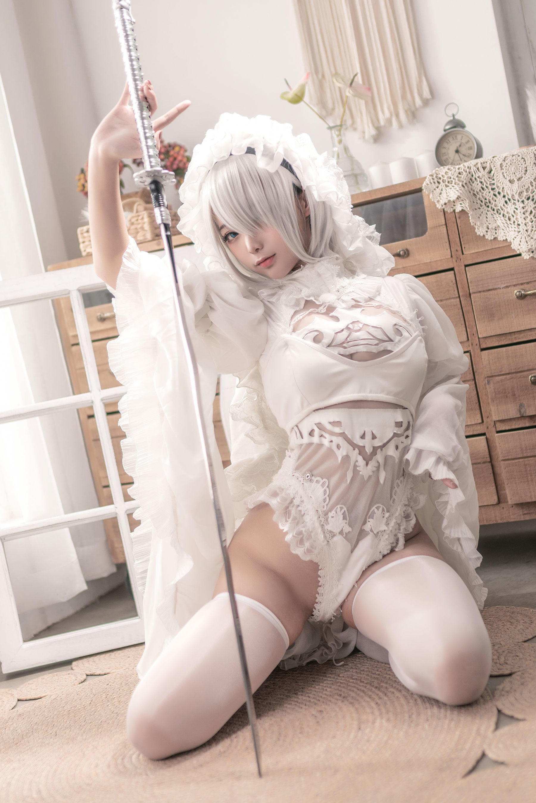 Cosplay] Blogger Anime Chun Mo Mo - Nier Kỷ Nguyên Bạch Hoa Gả