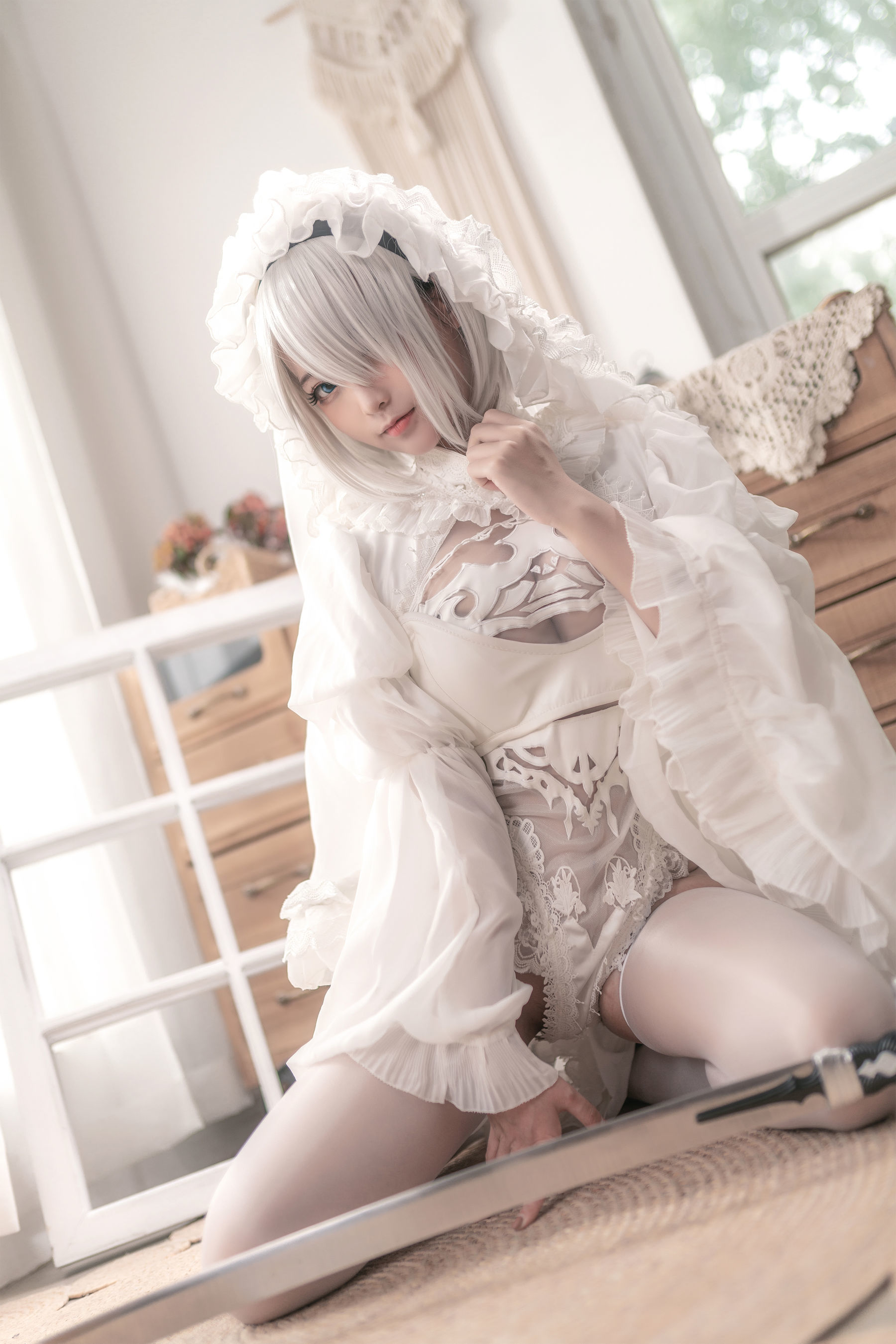 Cosplay] Blogger Anime Chun Mo Mo - Nier Kỷ Nguyên Bạch Hoa Gả