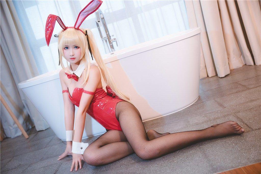 Cosplay] Weibo Meizi Tam Độ_69 - Cô gái thỏ mặc tất đen