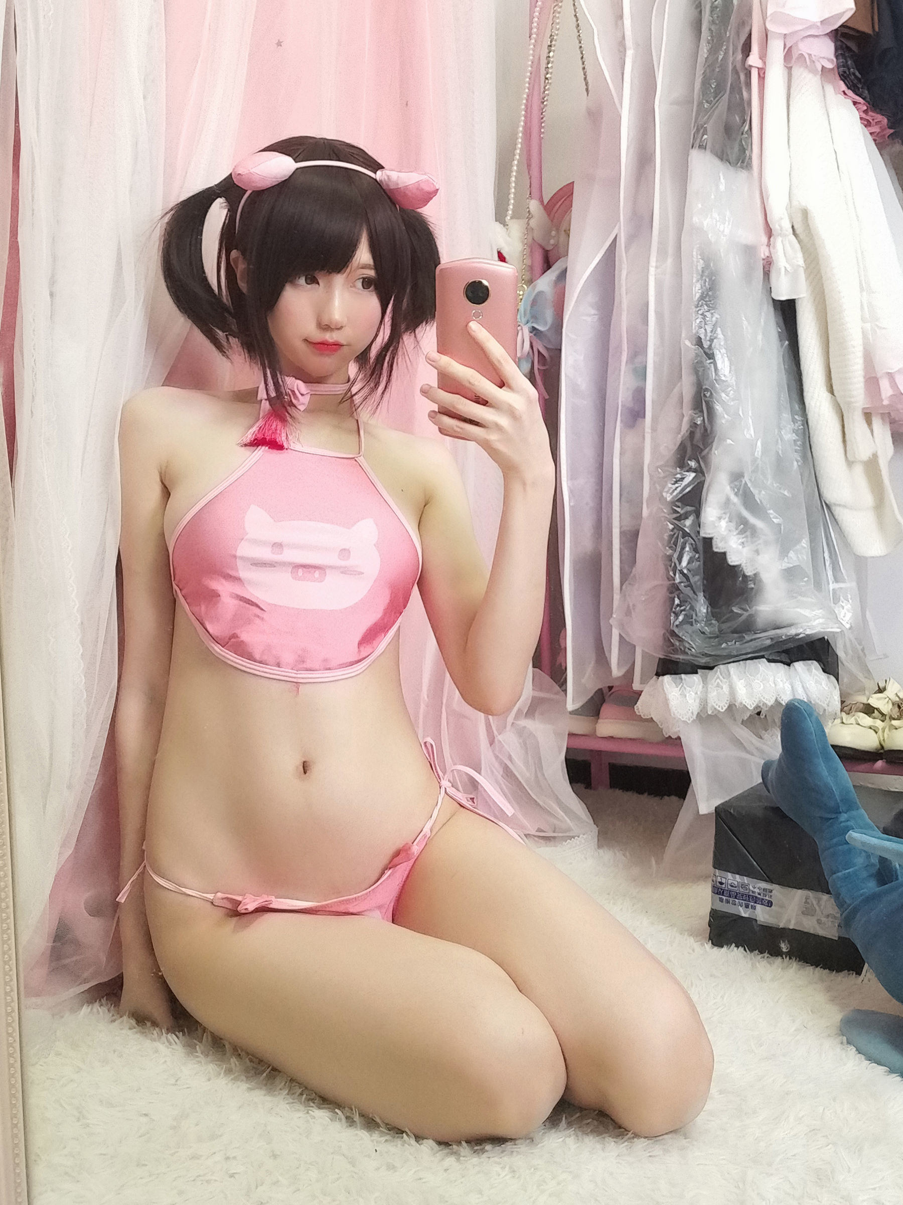 Cosplay] Nagisa魔物喵[Fantia] - 粉紅豬