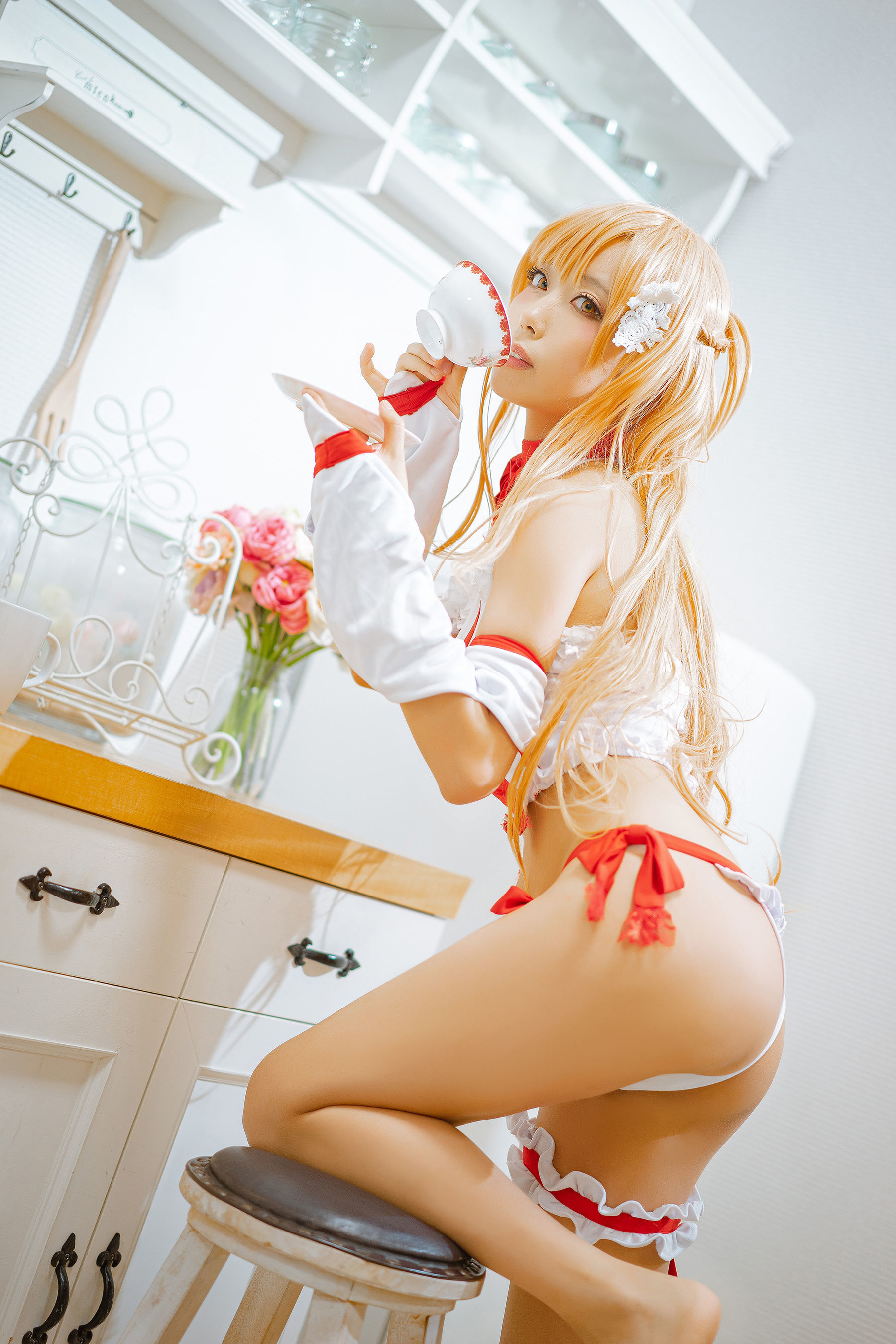 Cosplay] Anime Blogger Qie Qie Celia - Asuna Underwear