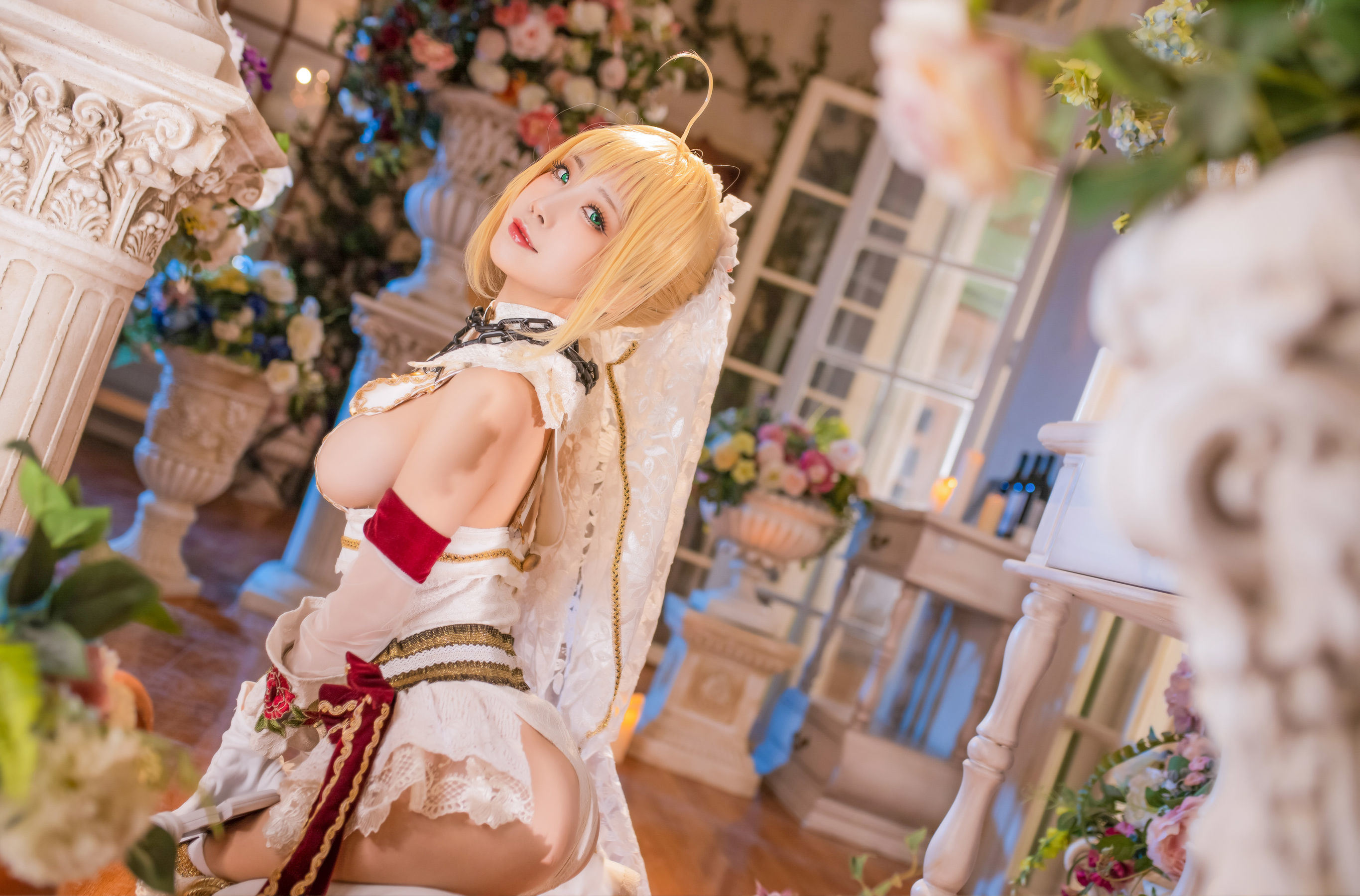 コスプレ アニメブロガー スイミャオアクア - ネロx玉藻前