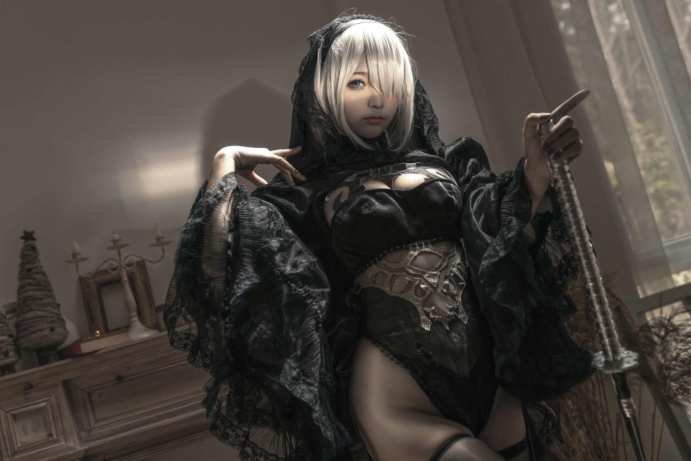 Cosplay] Blogger Anime Stun Momo - Nier Kỷ Nguyên Hắc Hoa Cưới