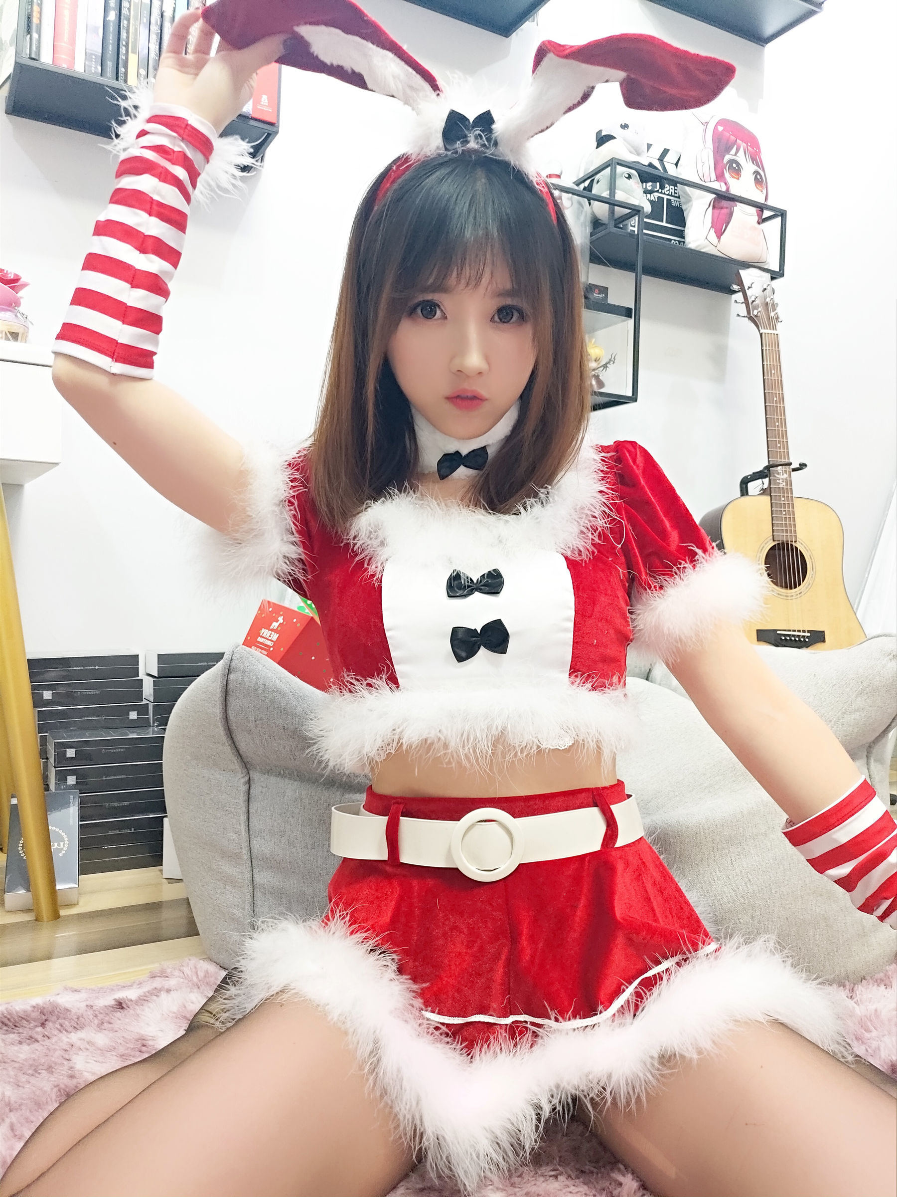 Cosplay] Douyu Streamer Little Witch Luna - Christmas Outfit