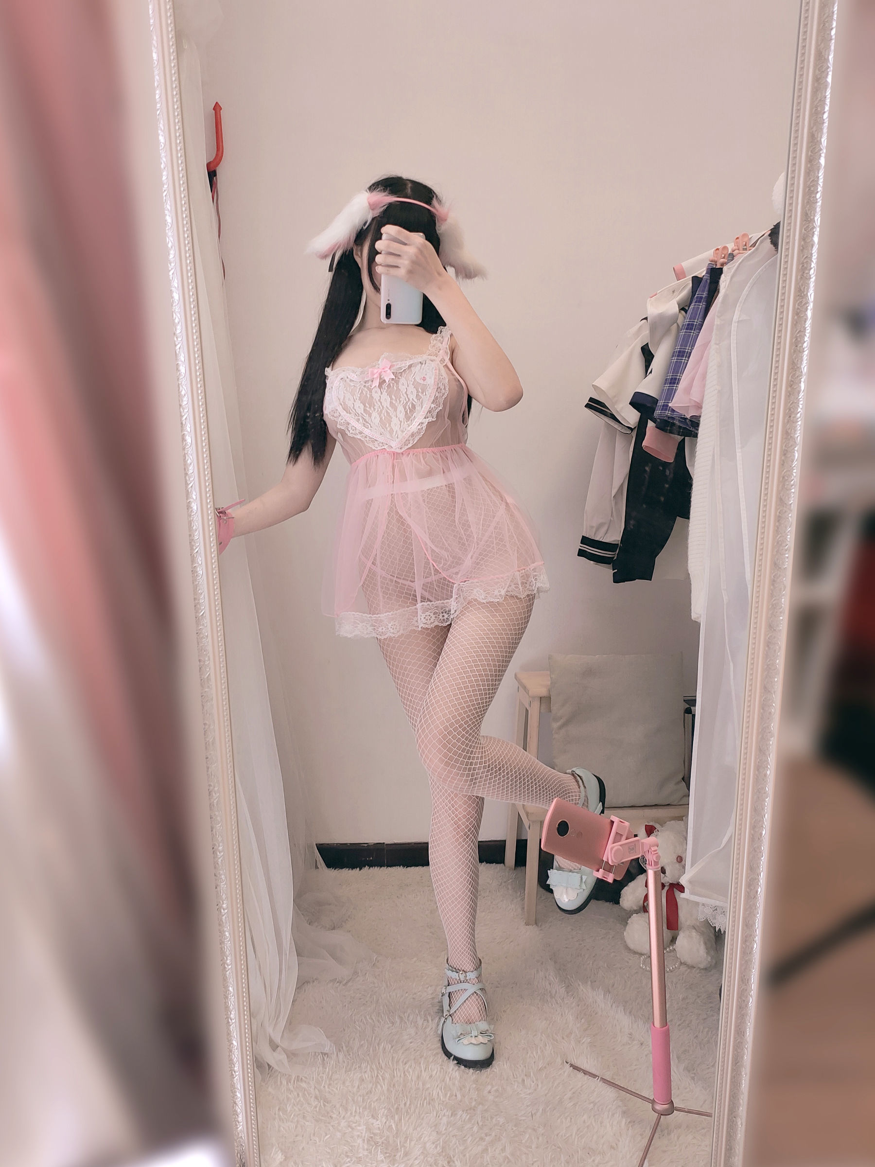 Cosplay] Nagisa Mamono Miao [fantia] - Pink Lace Rabbit