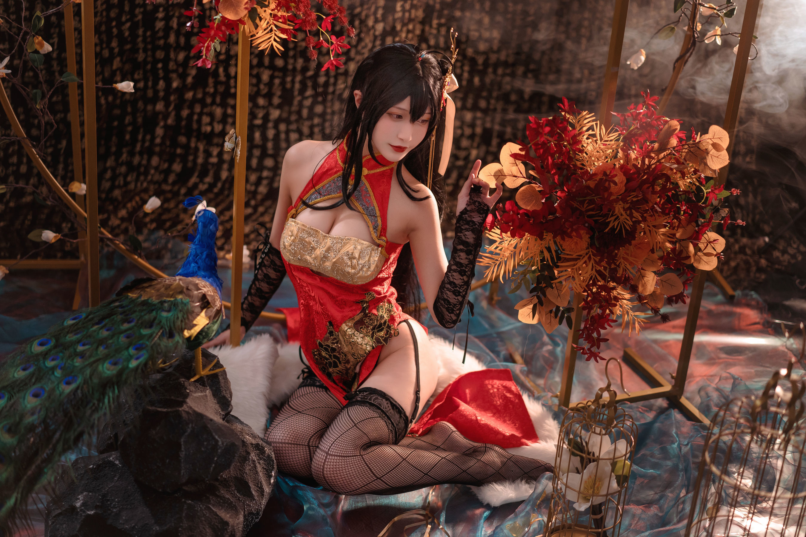 COS Phúc Lợi] Blogger Hoạt Hình Tê Bảng Thêu Quỷ Vũ W - Đại Phong Qipao