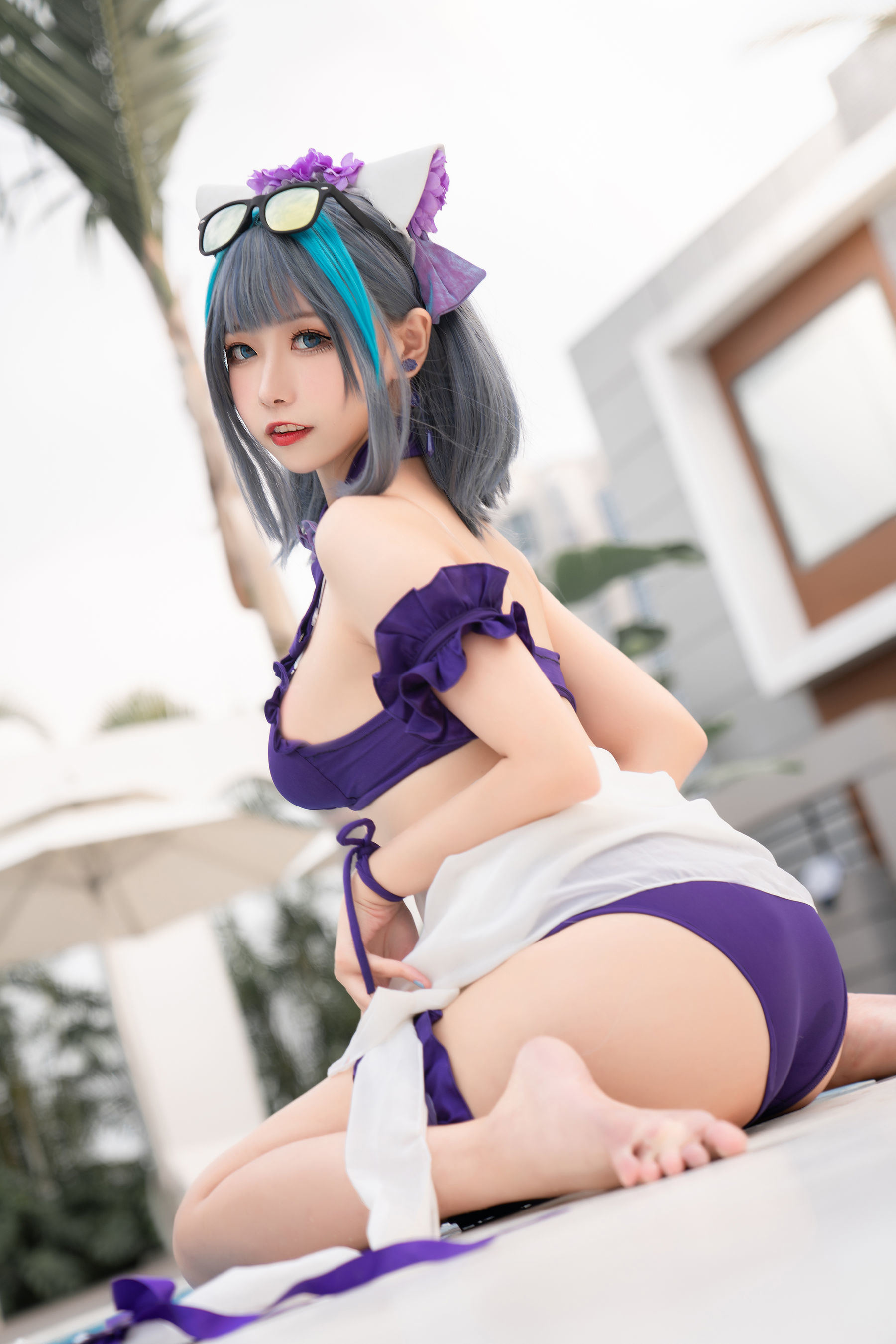 COS Phúc lợi] Cô gái Weibo Momoko Aoi - Cheshire Đồ bơi