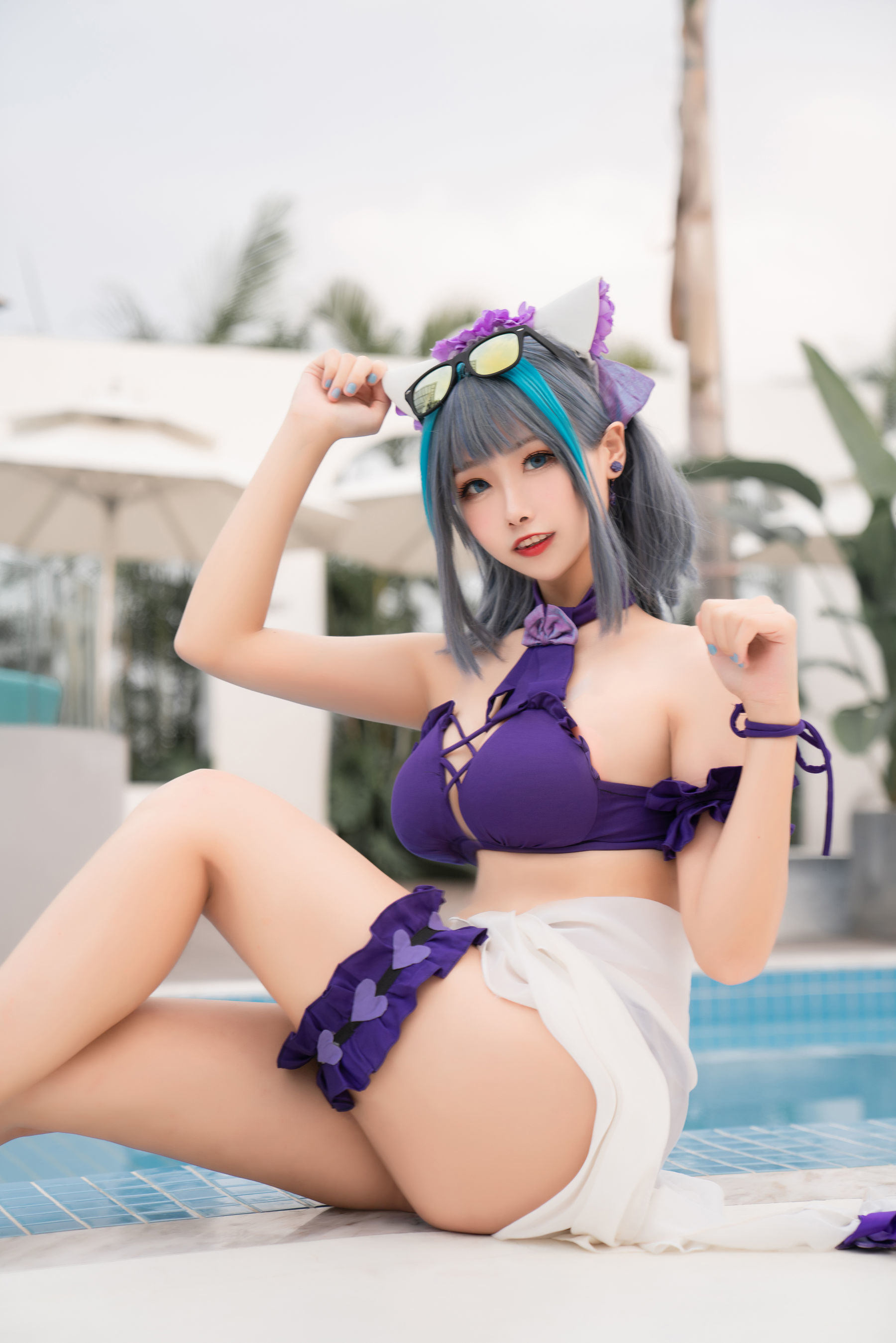 COS Phúc lợi] Cô gái Weibo Momoko Aoi - Cheshire Đồ bơi