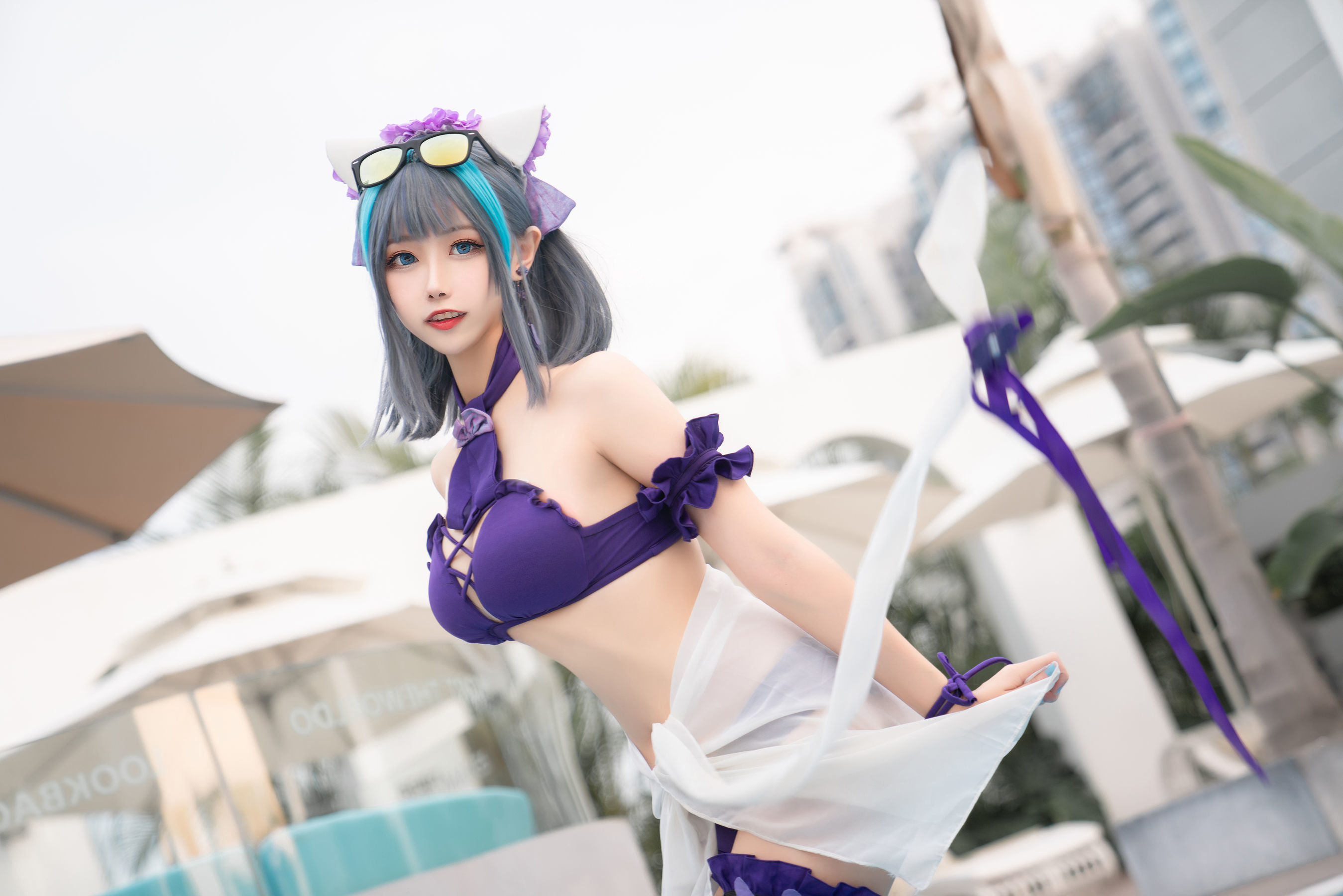 Cosplay Welfare] Weibo Girl Momoko Aoi - Cheshire Swimsuit